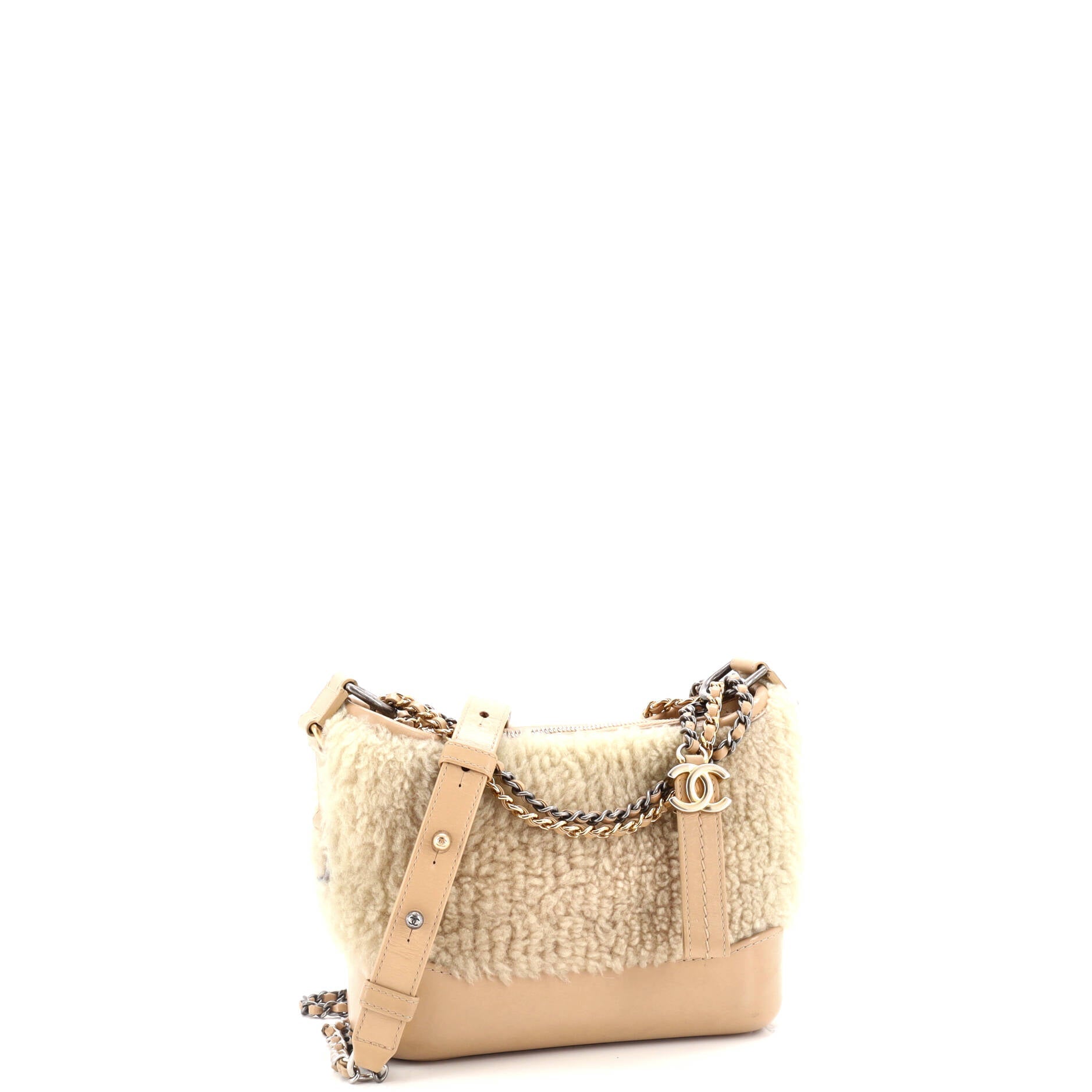 Gabrielle Hobo Shearling and Leather Small