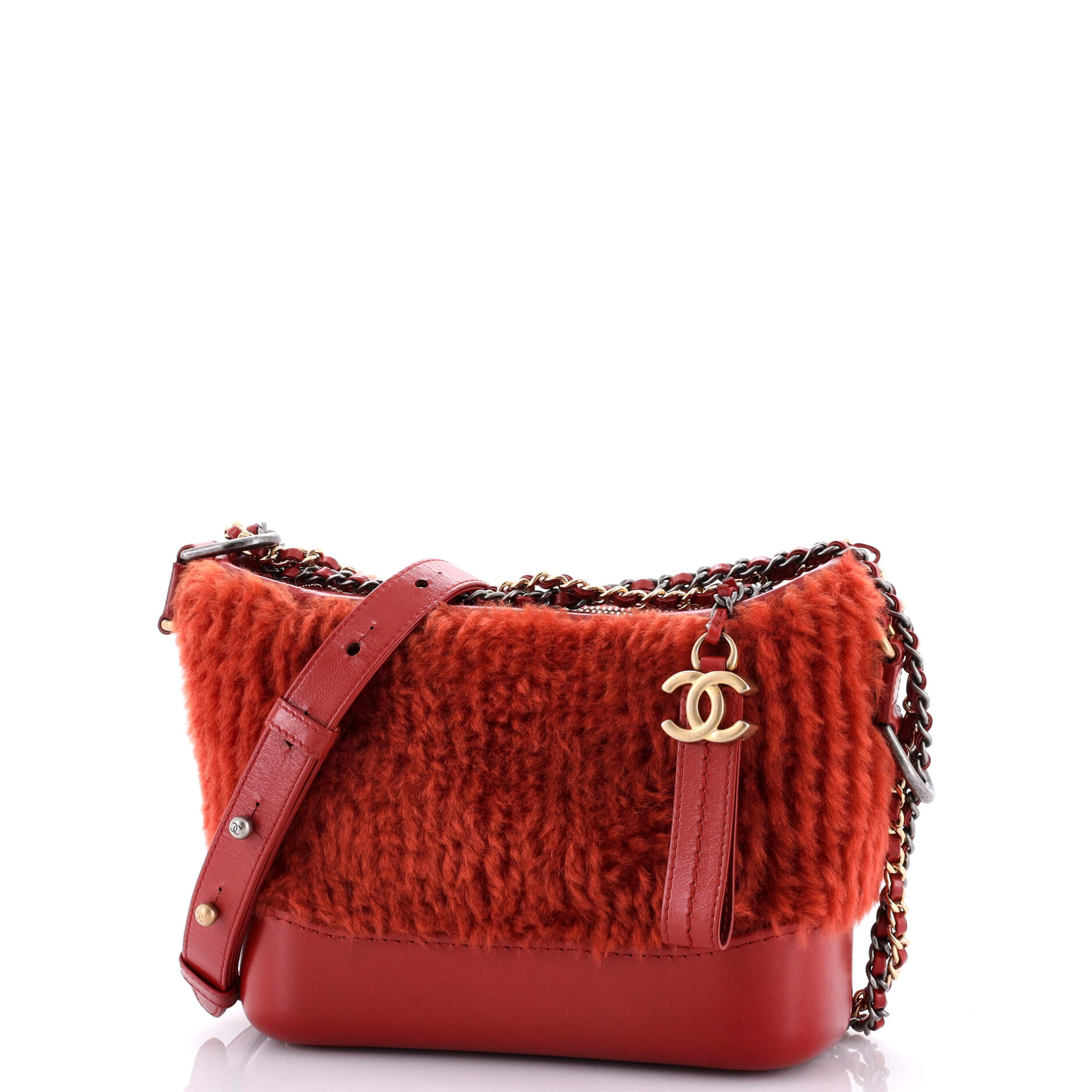 Gabrielle Hobo Shearling and Leather Small