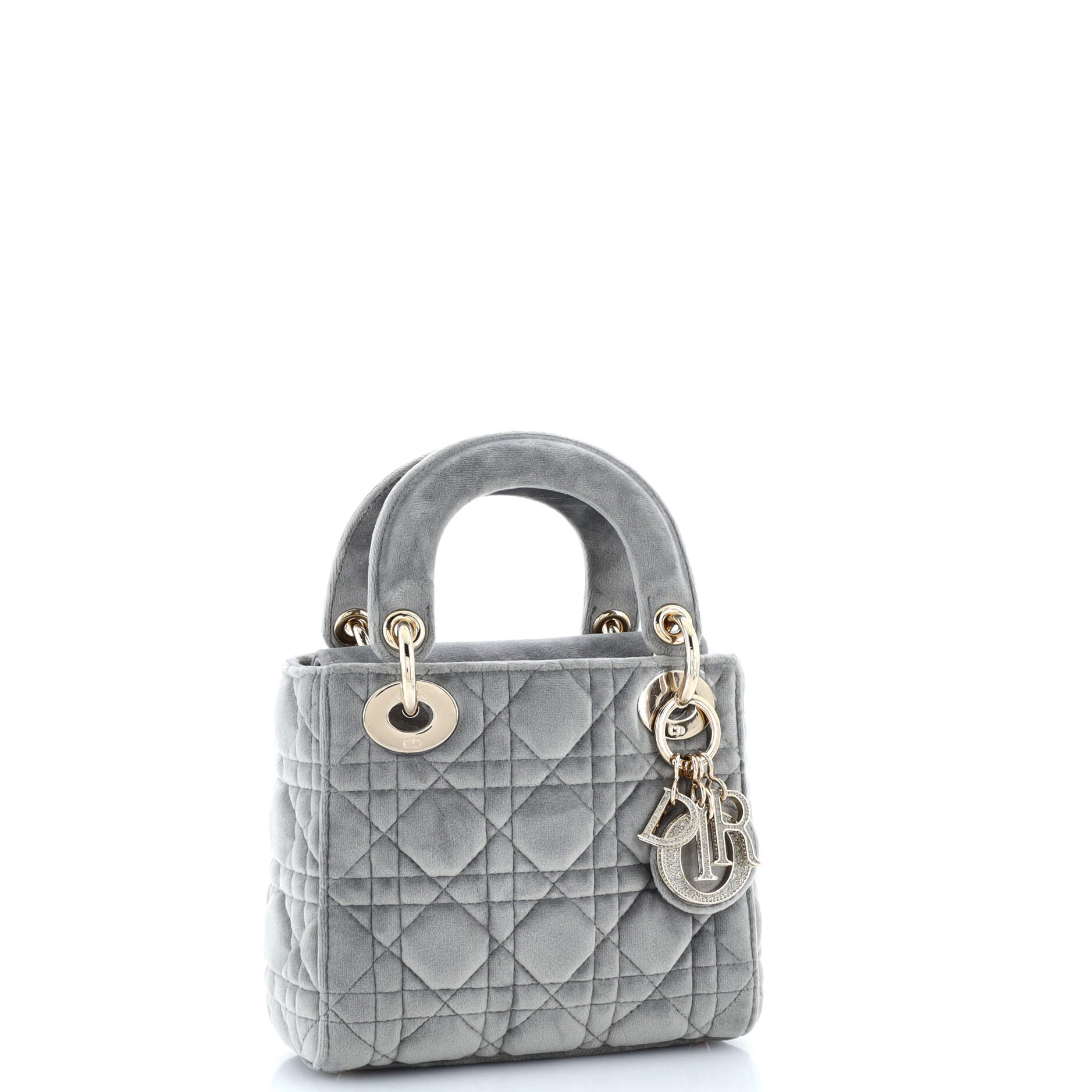 Lady Dior Bag Velvet with Crystal Charms Mini
