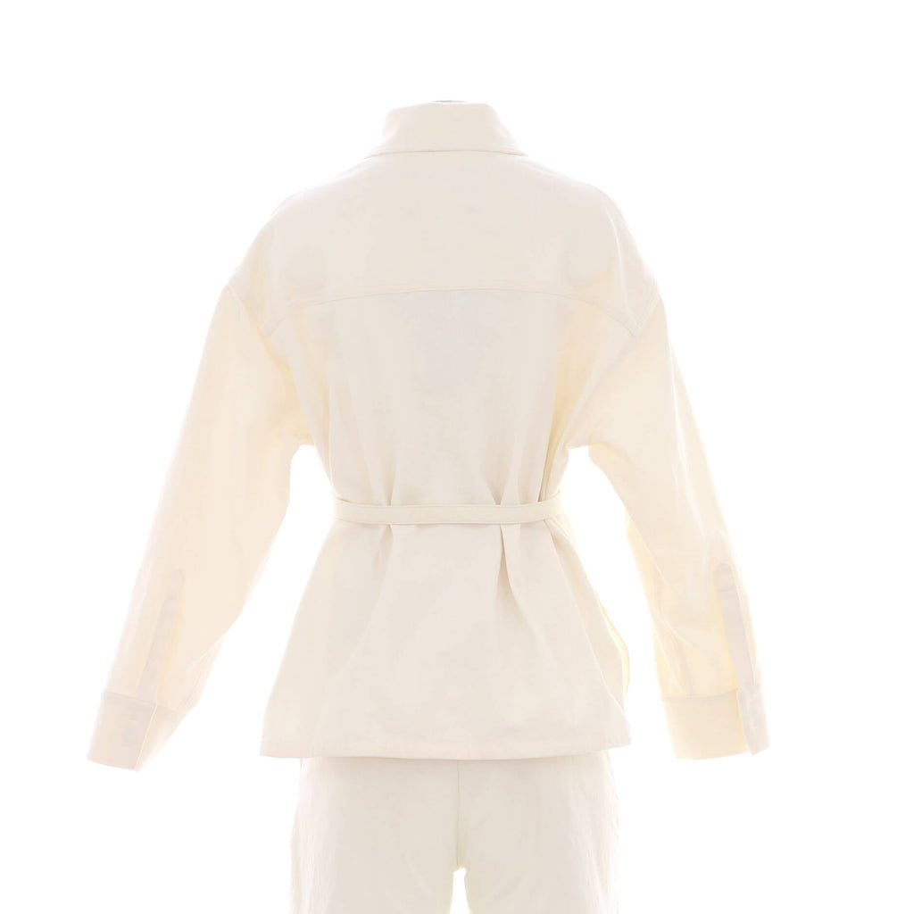 Women's Logo Belted Button Down Jacket Cotton