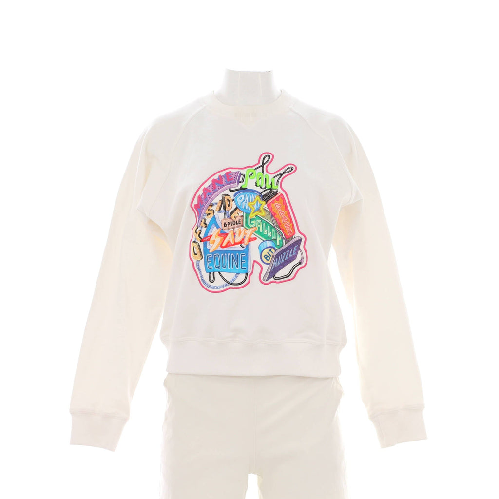 Women's Chevaloscope Crewneck Sweater Embroidered Cotton