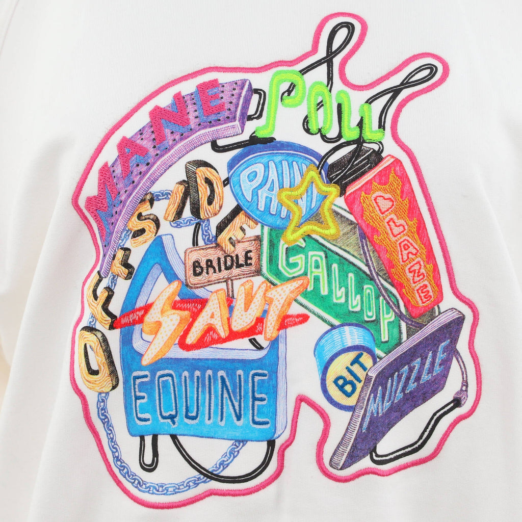 Women's Chevaloscope Crewneck Sweater Embroidered Cotton