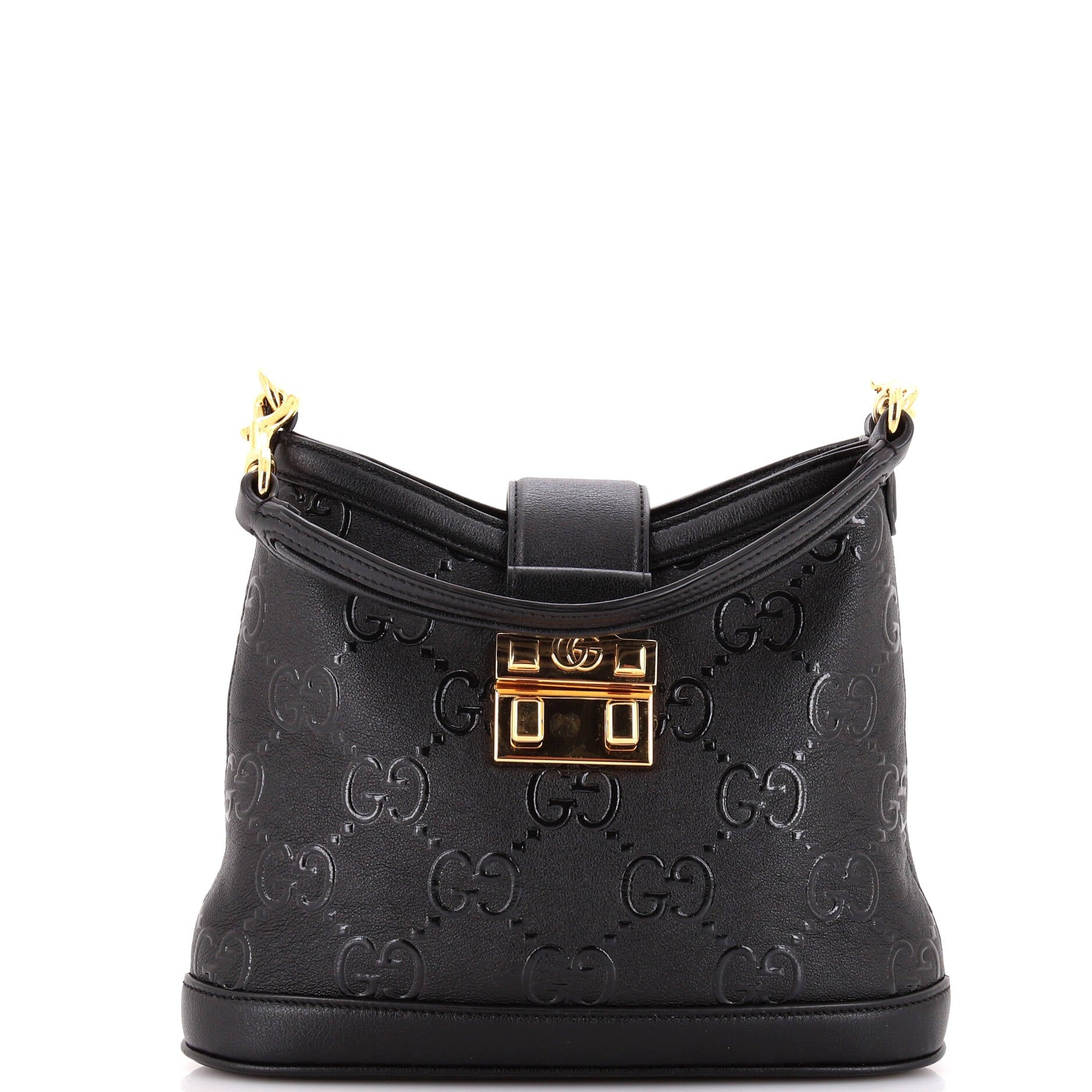 GG Padlock Shoulder Bag GG Embossed Leather Small