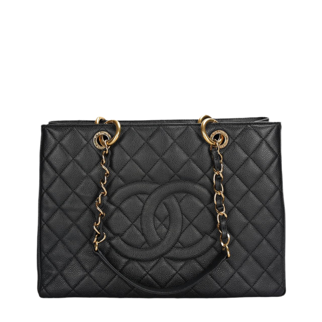 Chanel Black Grand Shopping Tote GST Bag in Caviar Leather with Gold Hardware