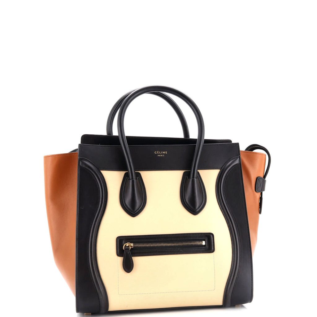 Tricolor Luggage Bag Leather Mini
