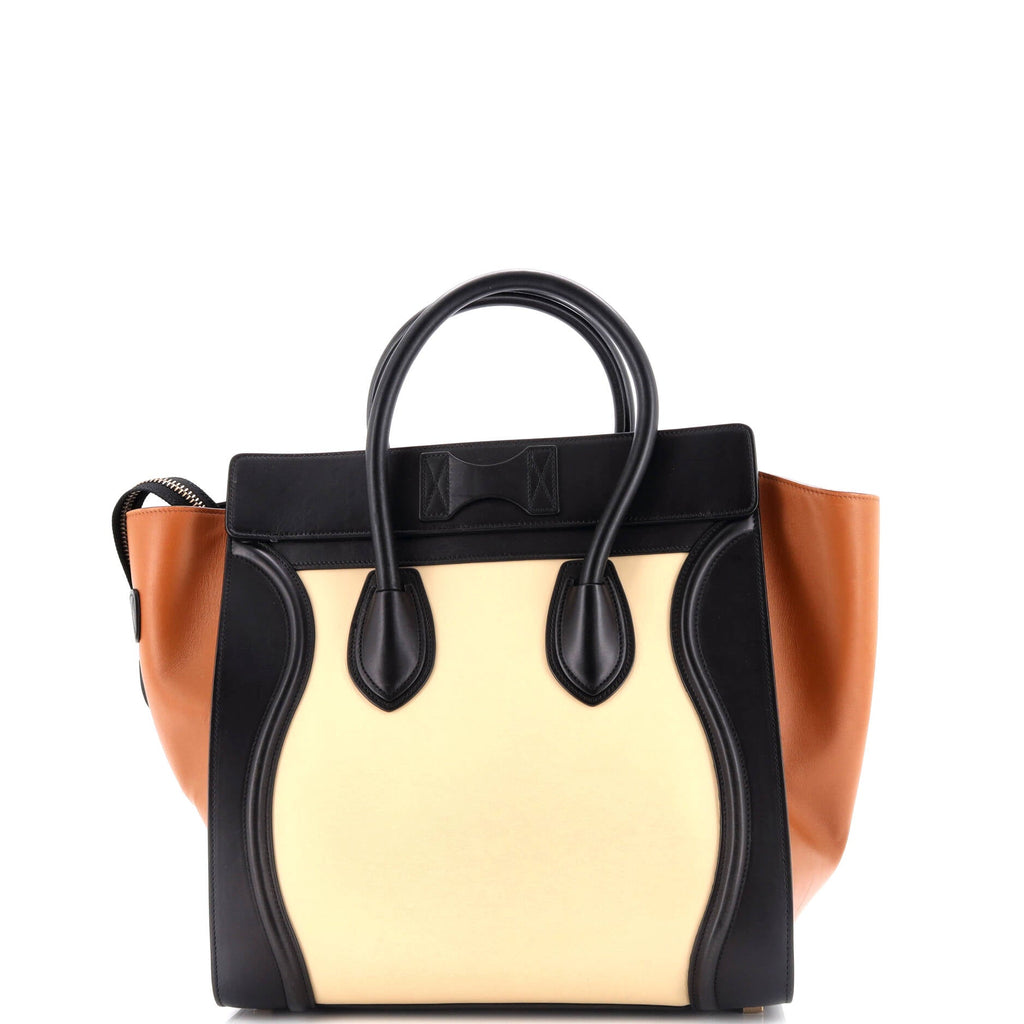 Tricolor Luggage Bag Leather Mini
