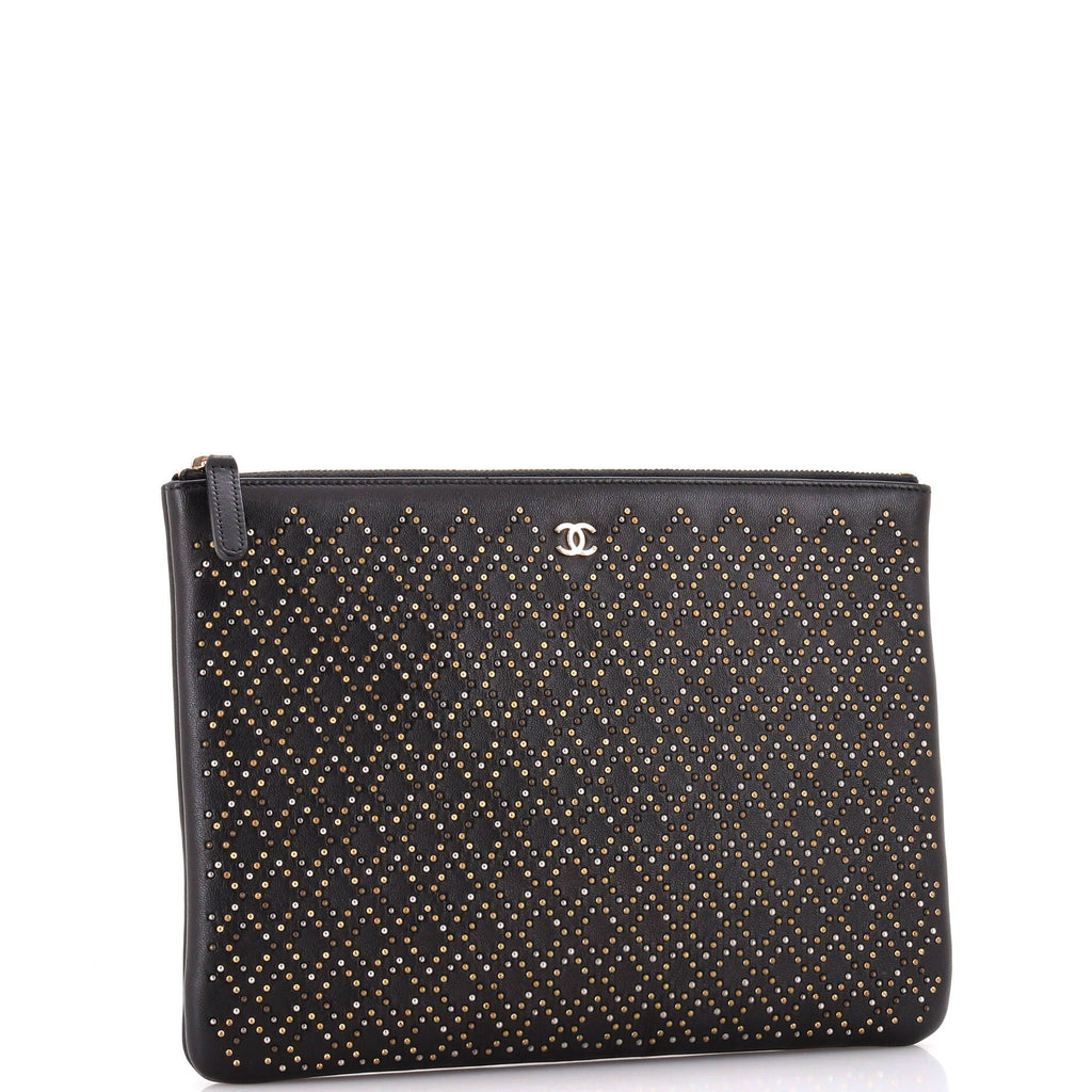 O Case Clutch Studded Lambskin Medium