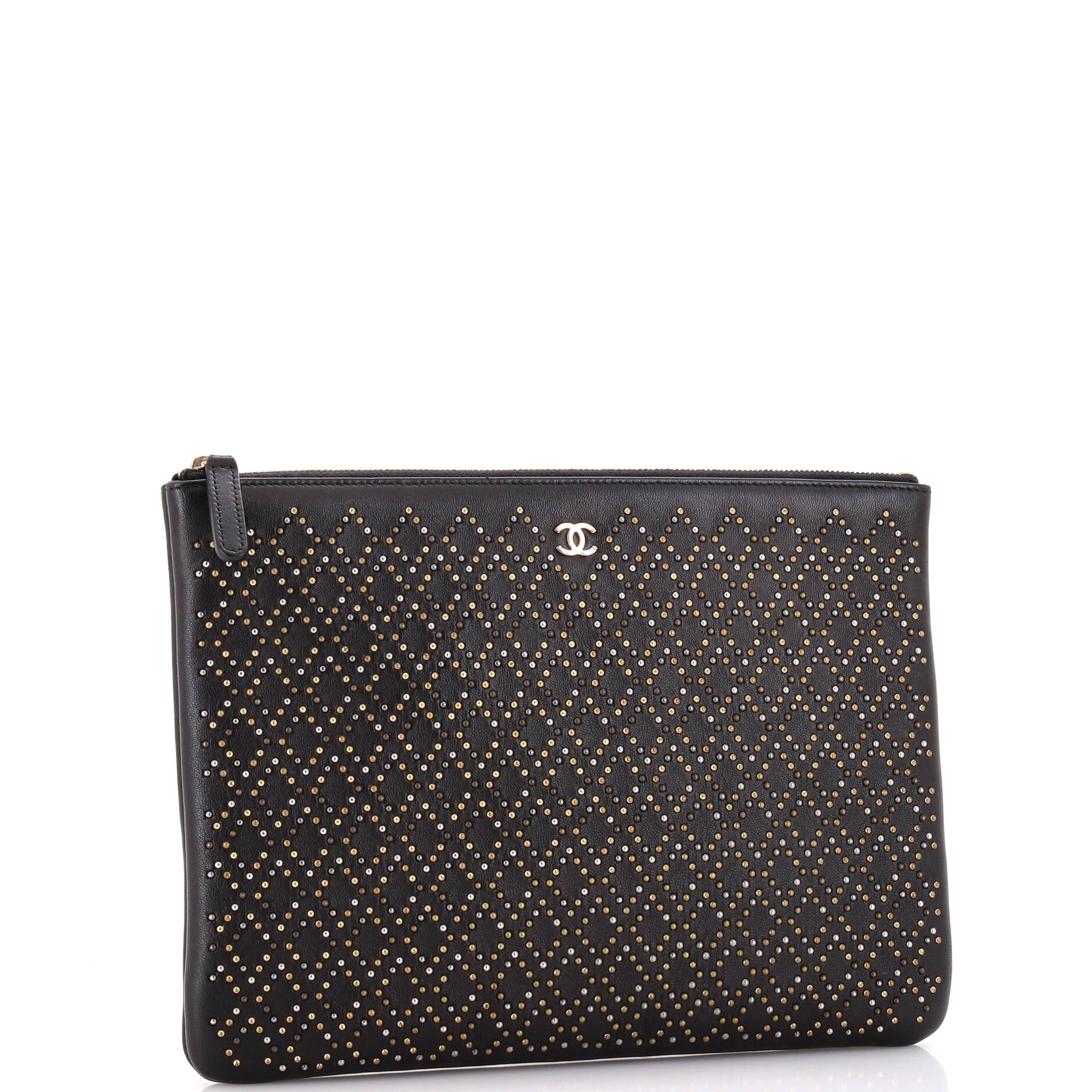 O Case Clutch Studded Lambskin Medium