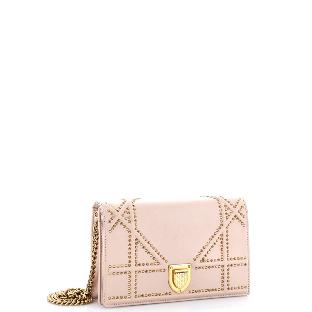 Diorama Wallet on Chain Studded Leather