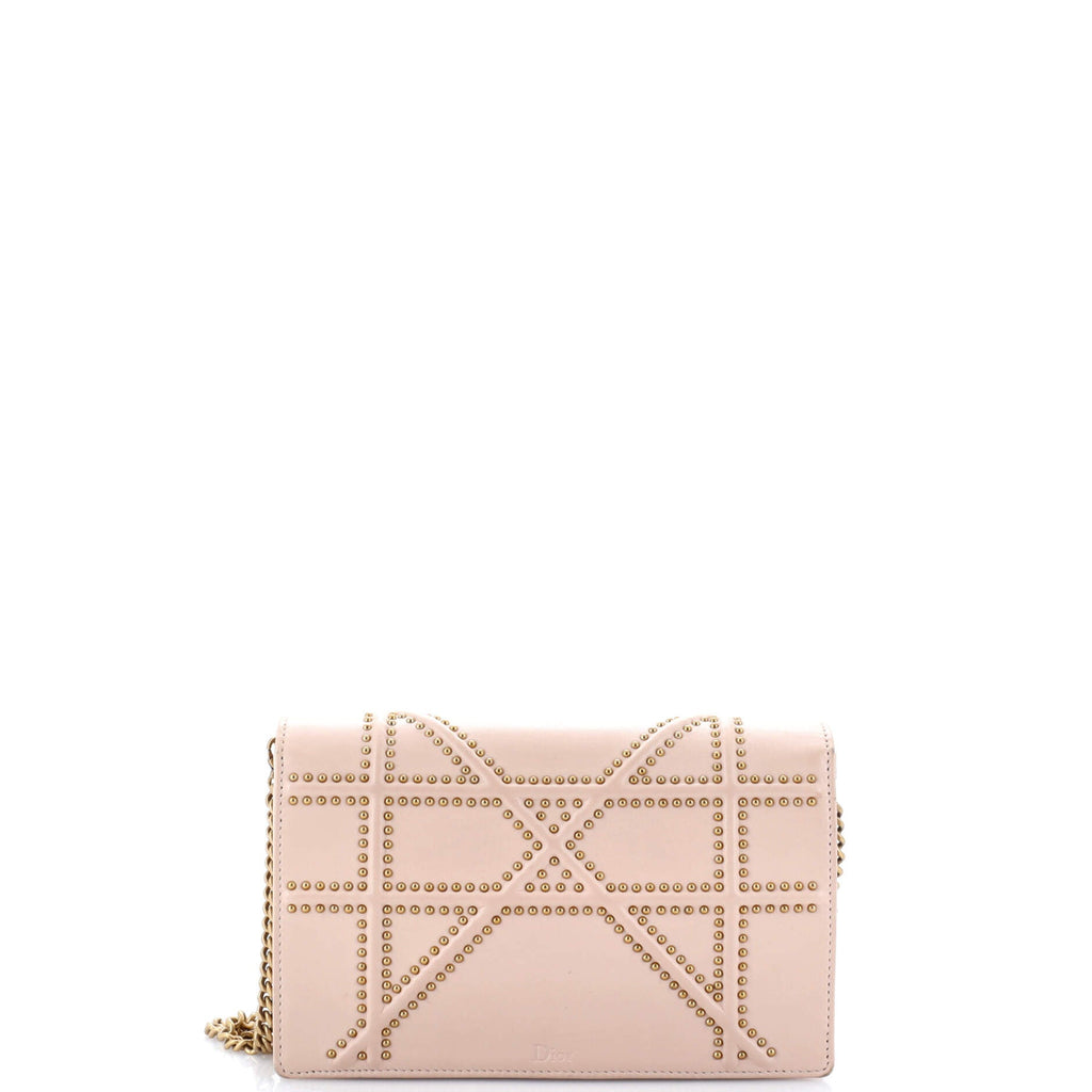 Diorama Wallet on Chain Studded Leather