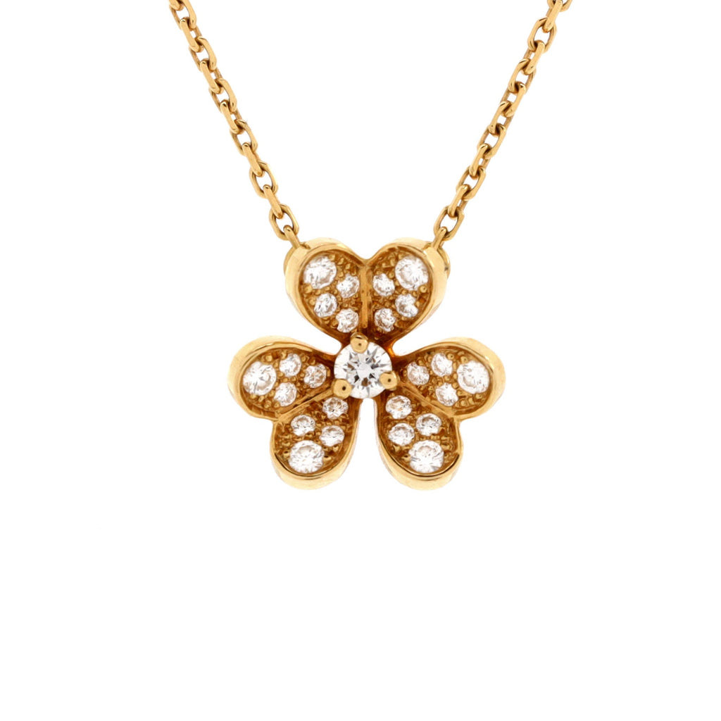 Frivole Pendant Necklace 18K Yellow Gold with Pave Diamonds Mini