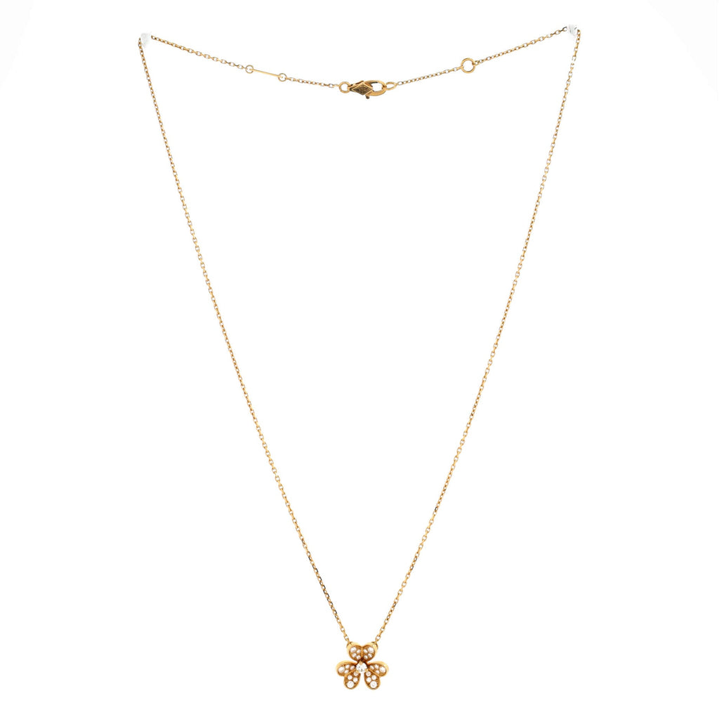 Frivole Pendant Necklace 18K Yellow Gold with Pave Diamonds Mini