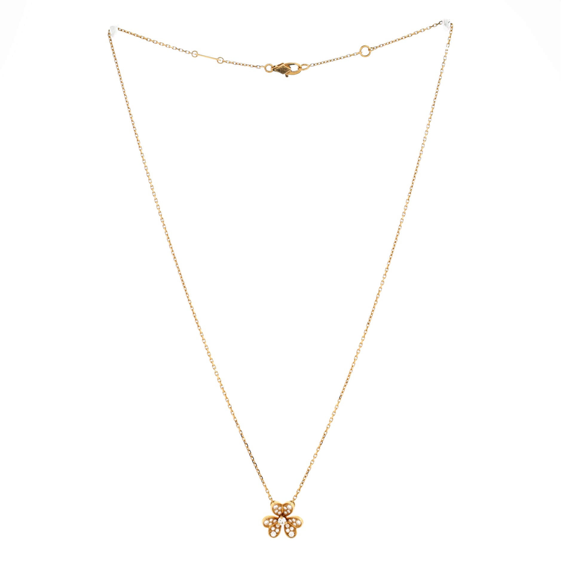 Frivole Pendant Necklace 18K Yellow Gold with Pave Diamonds Mini