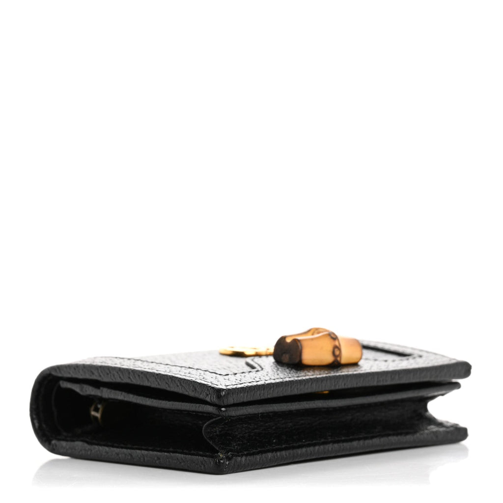 Wonka Grain Calfskin Diana  Case Wallet Black
