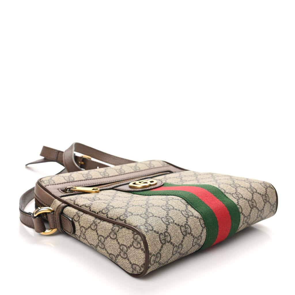 GG Supreme Monogram Web Small Ophidia Messenger Bag Brown
