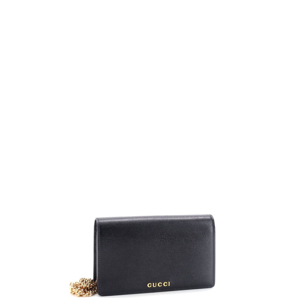 Script Logo Chain Wallet Leather Small