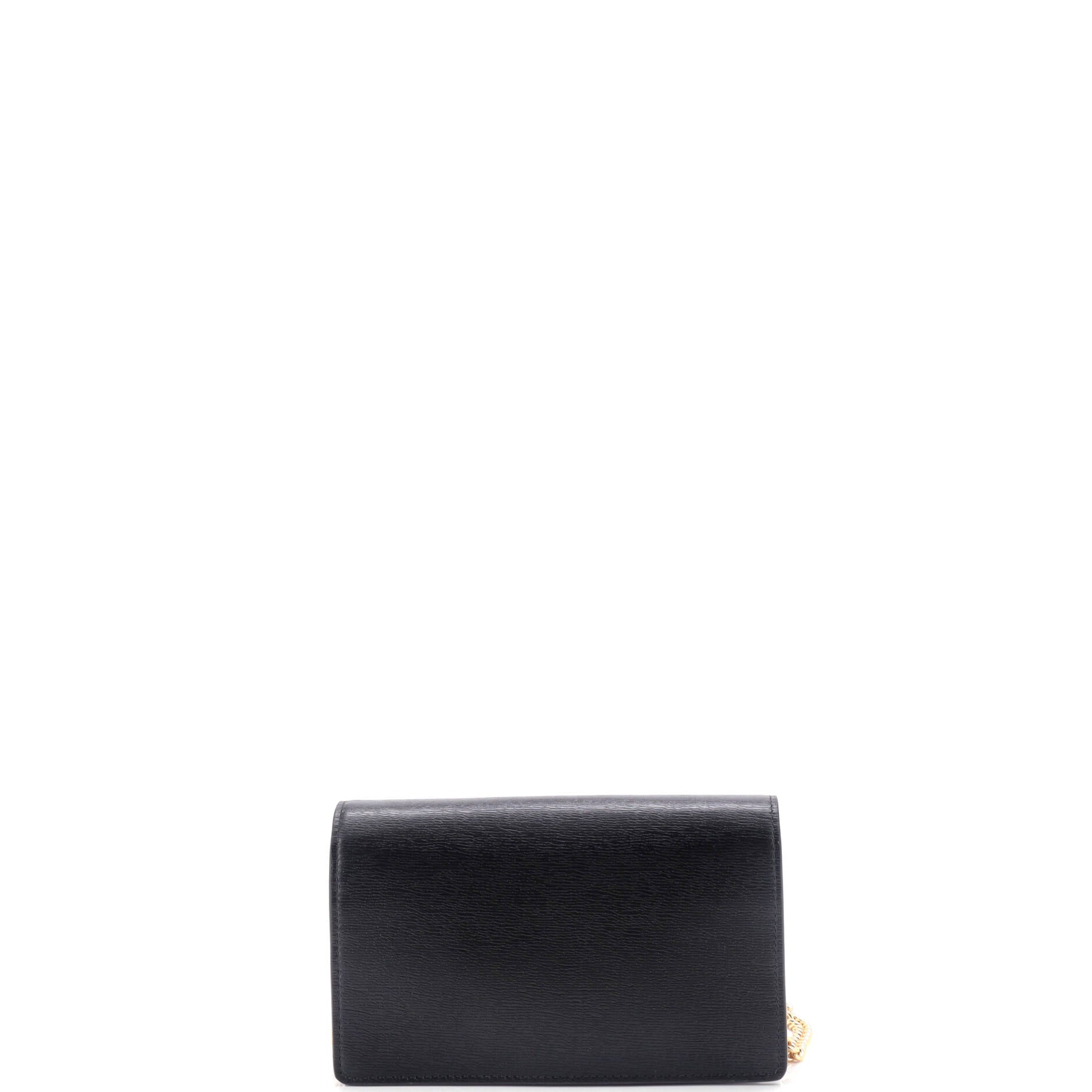 Script Logo Chain Wallet Leather Small