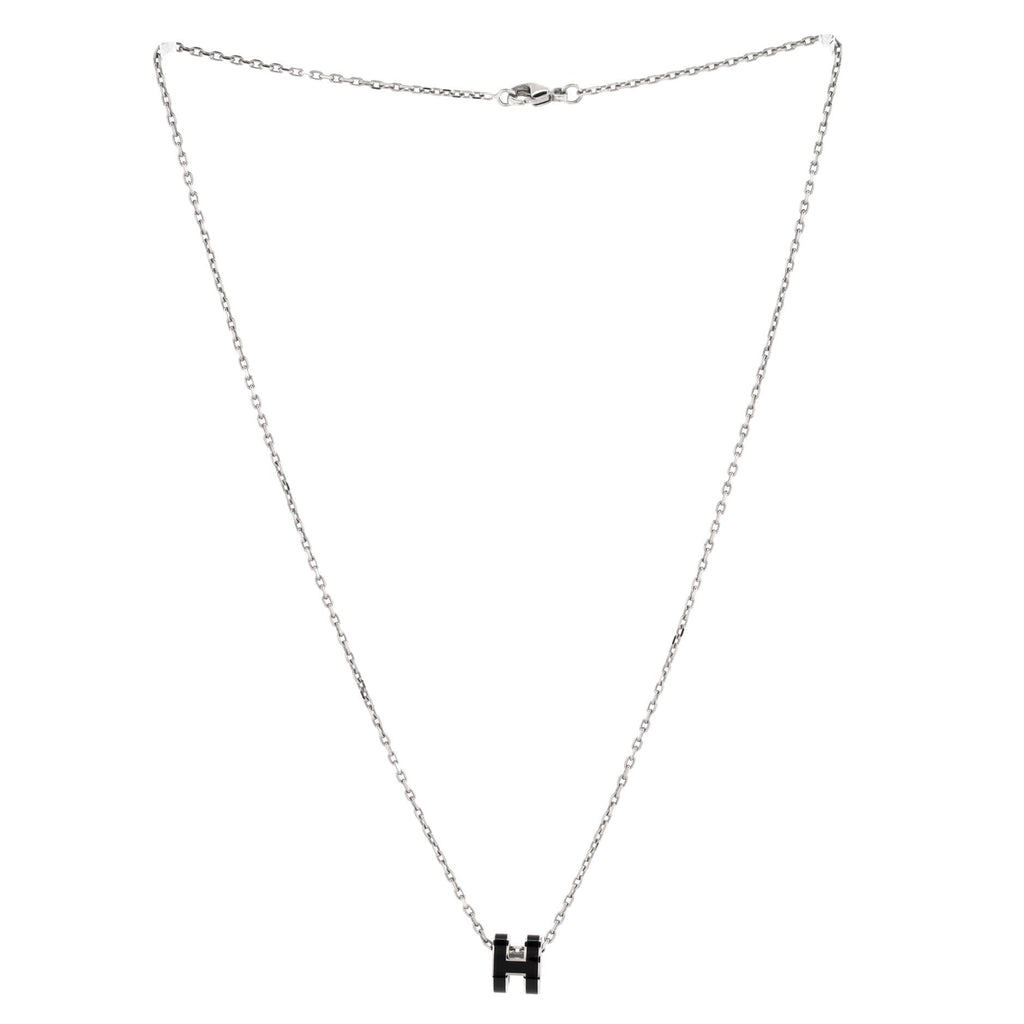 Pop H Pendant Chain Necklace Metal and Enamel Mini