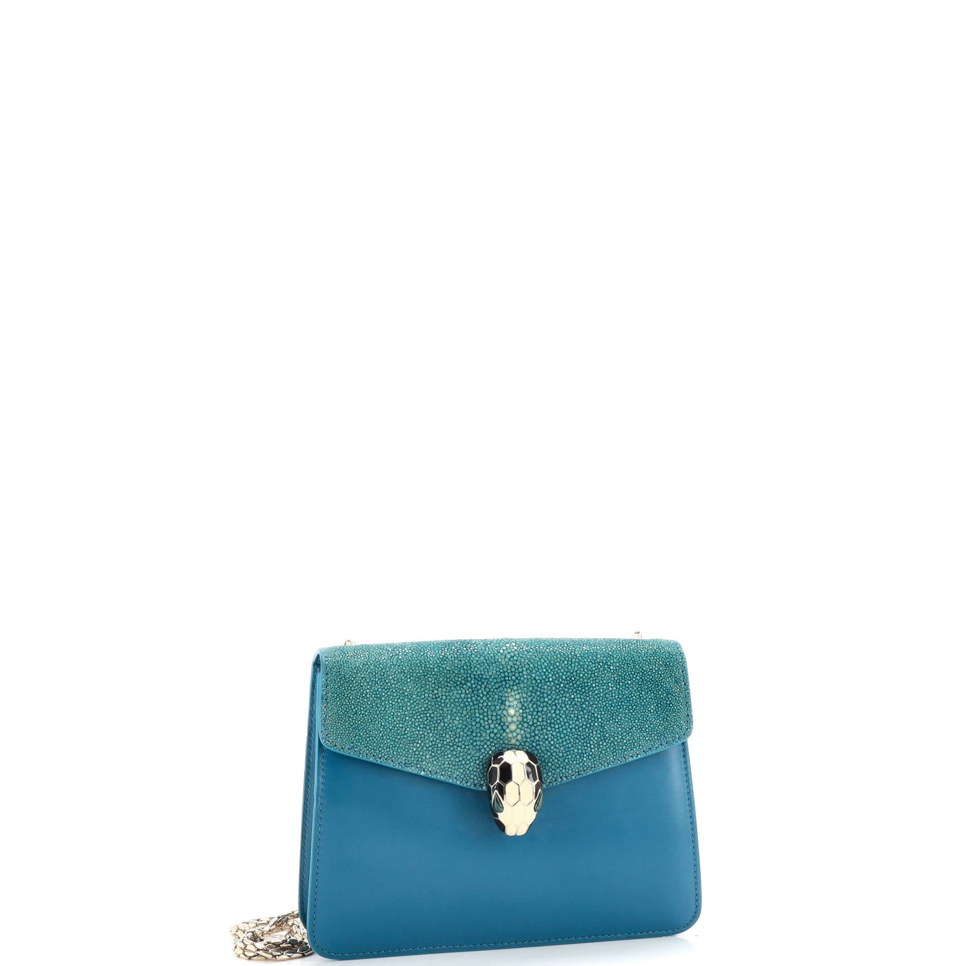 Serpenti Forever Square Shoulder Bag Leather and Stingray Small