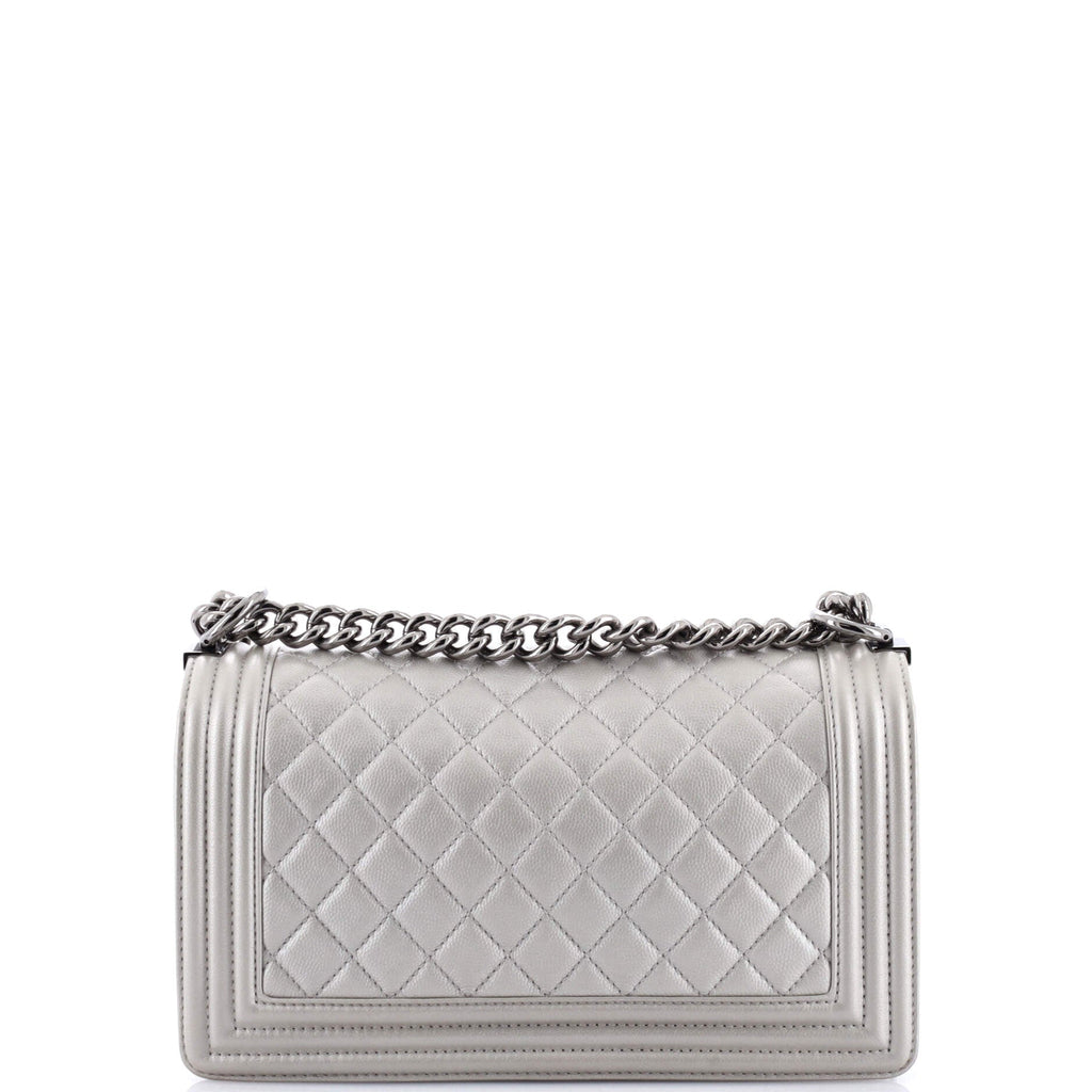 Boy Flap Bag Quilted Caviar Old Medium