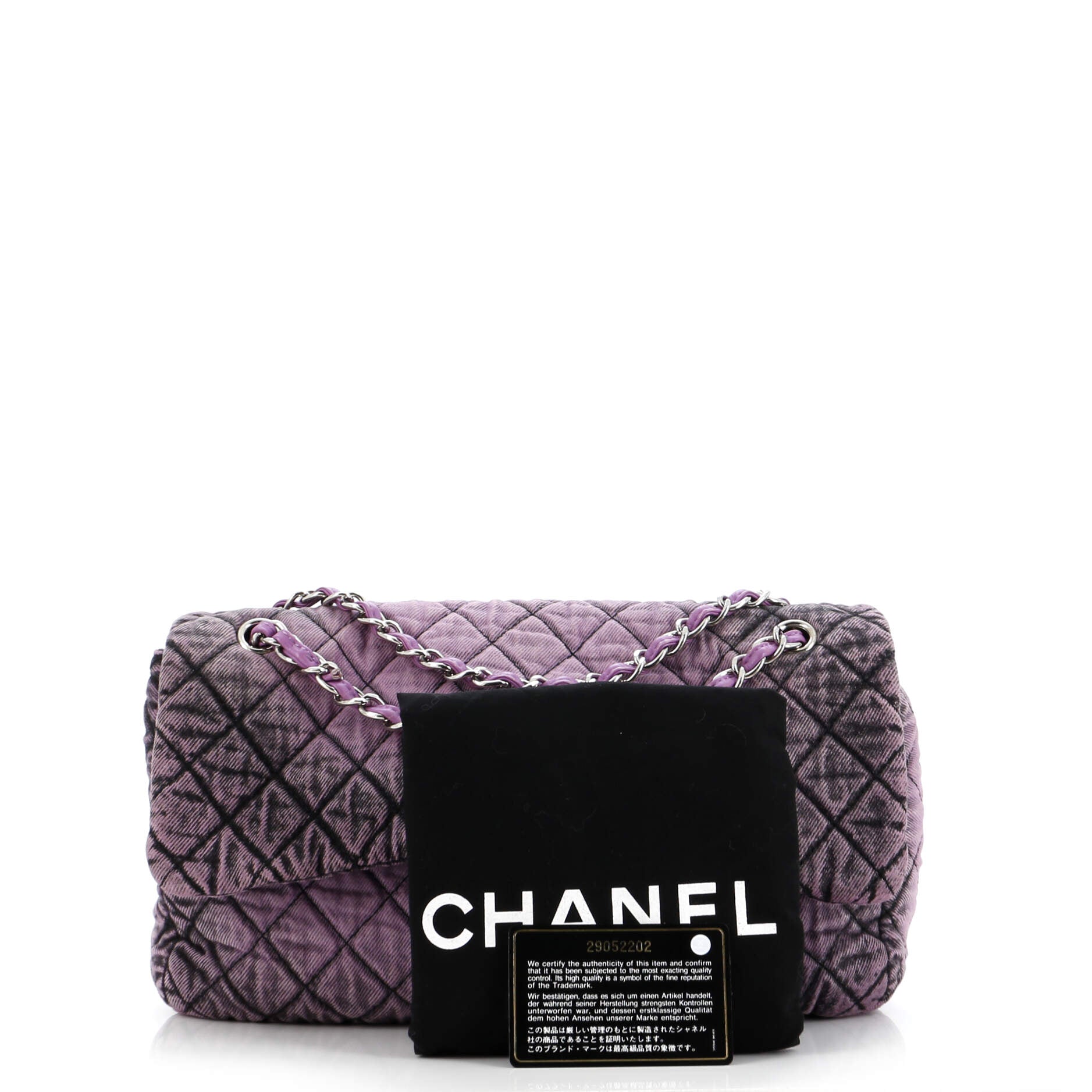 Denimpression Flap Bag Quilted Distressed Denim Medium