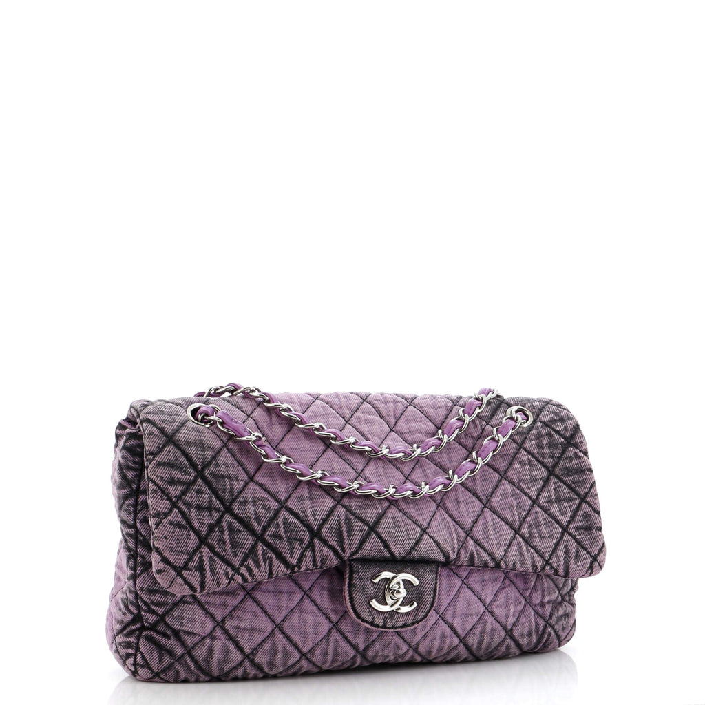 Denimpression Flap Bag Quilted Distressed Denim Medium