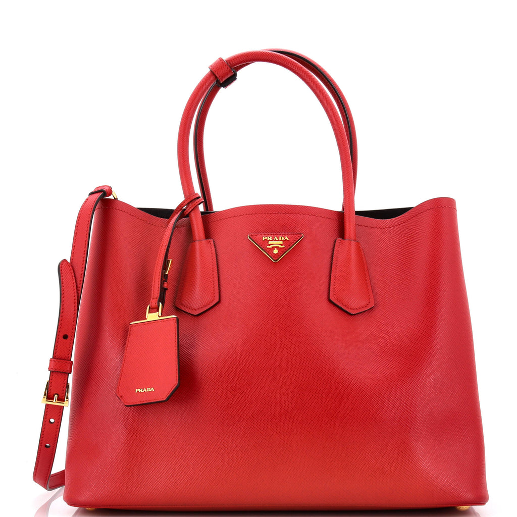 Cuir Double Tote Saffiano Leather Large