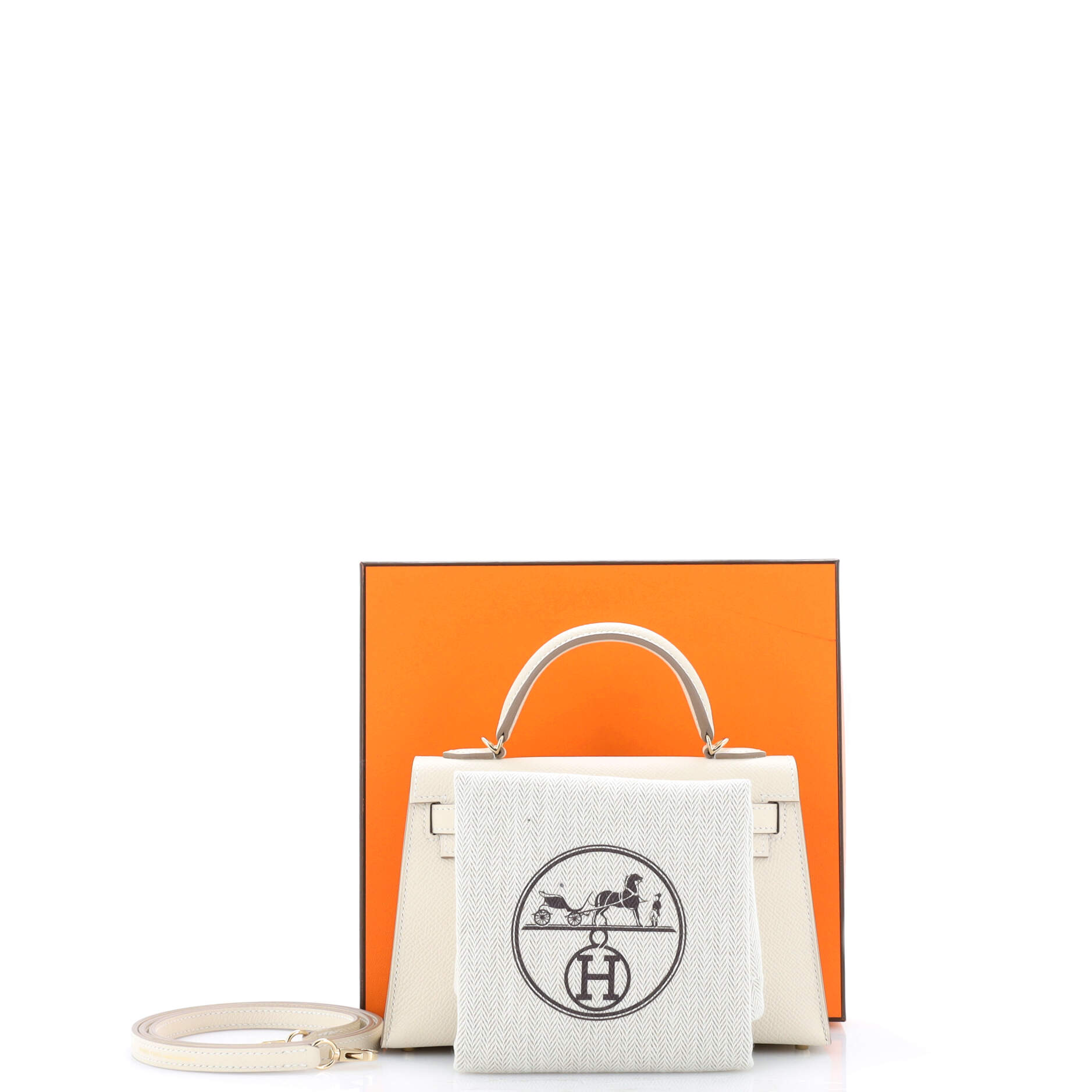 Kelly Mini II Bag Light Epsom with Gold Hardware 20