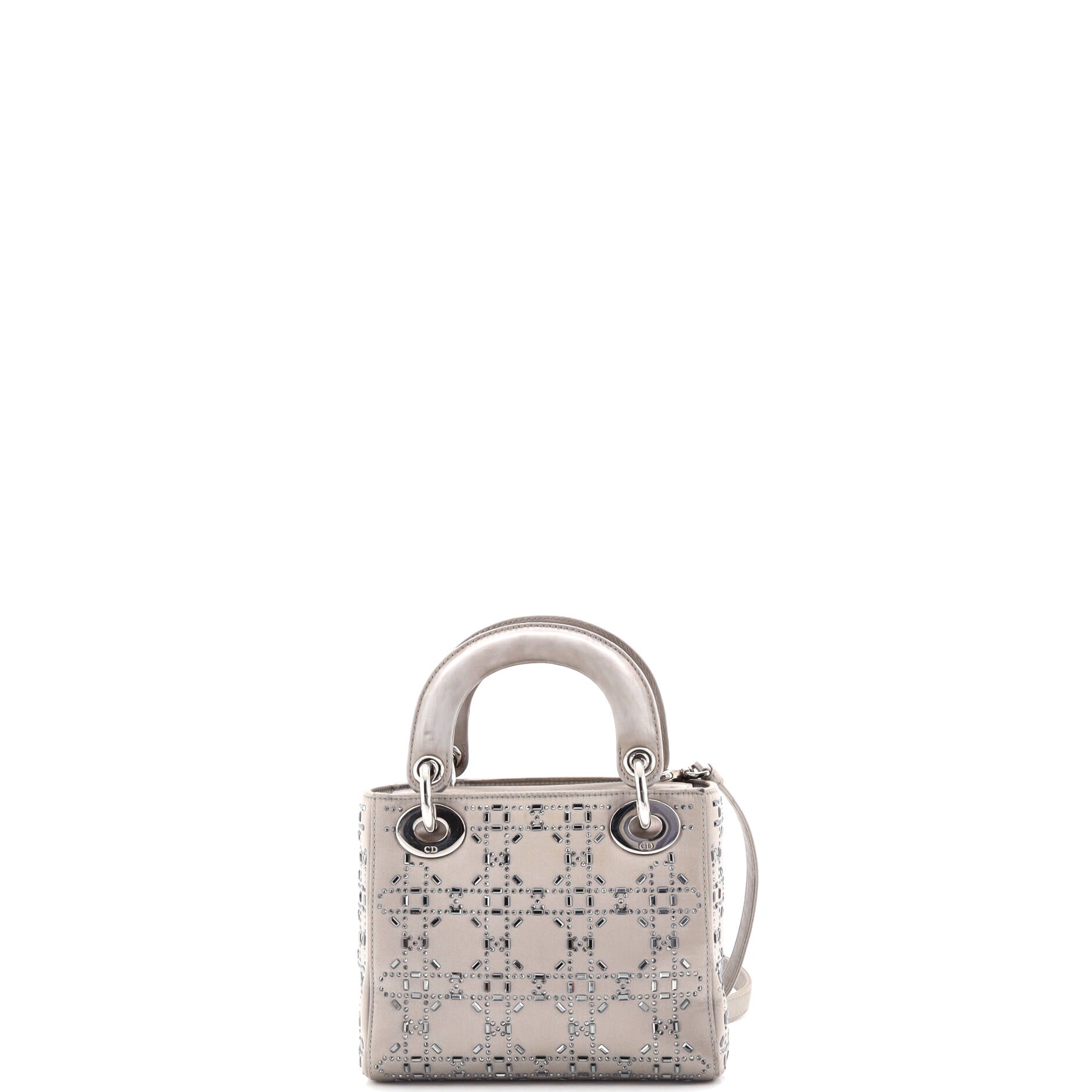 Lady Dior Bag Crystal Embellished Cannage Quilt Satin Mini
