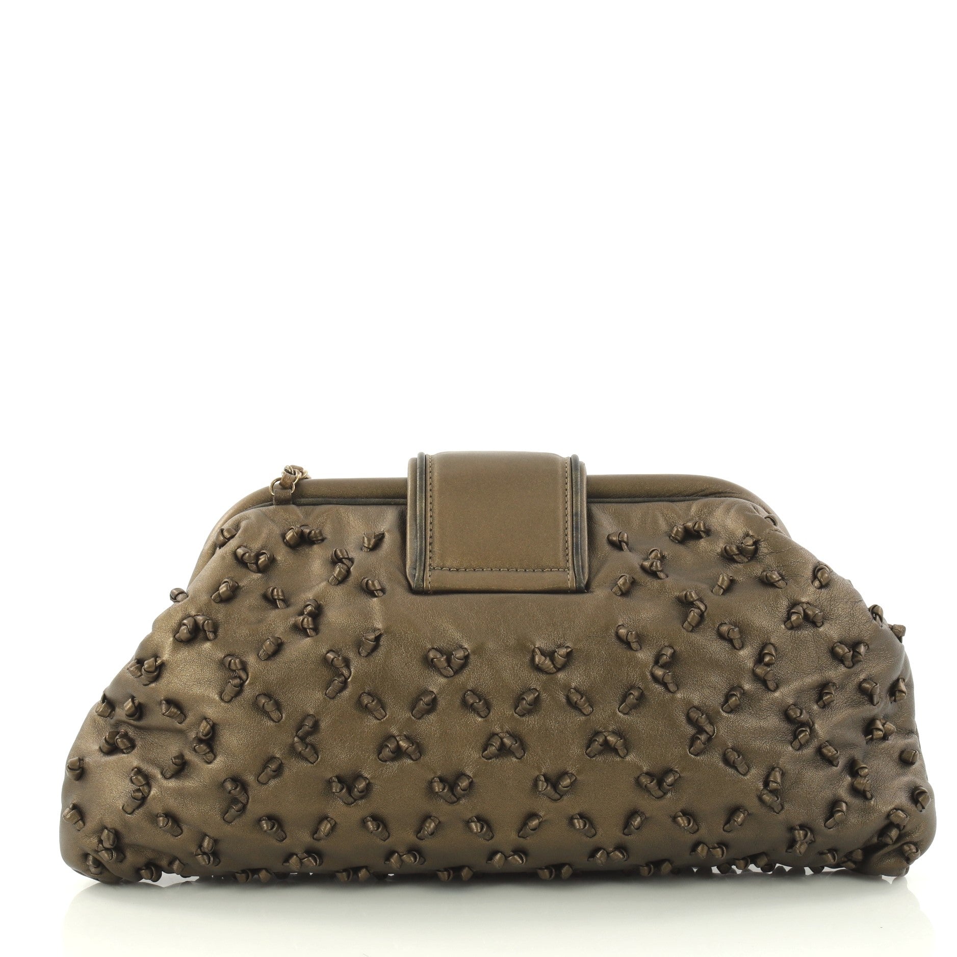 Knot Chain Frame Clutch Lambskin Large