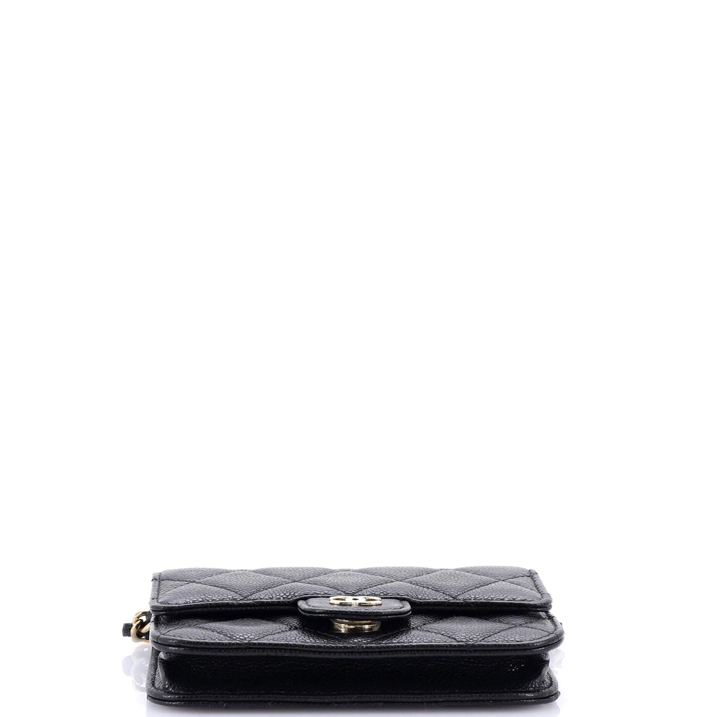 Classic Flap Clutch with Chain Quilted Caviar Small