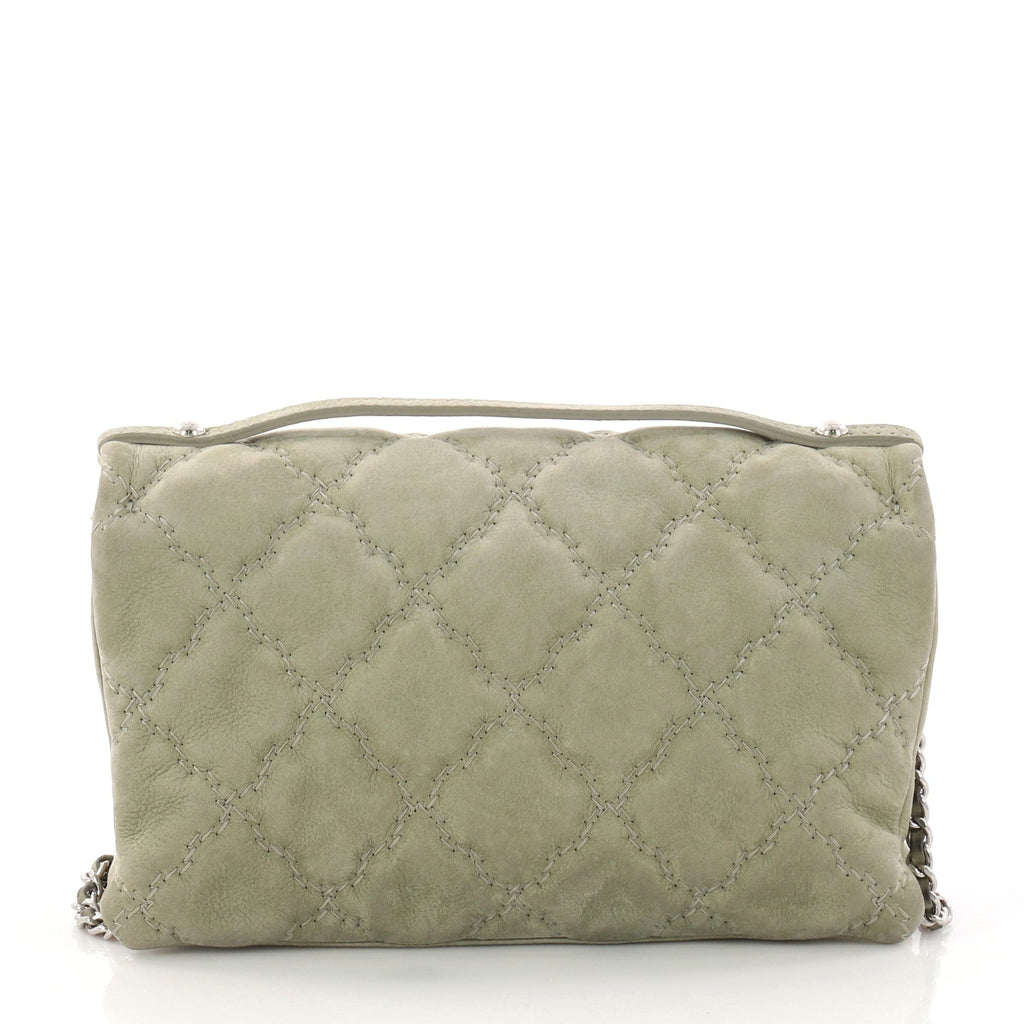 Double Stitch Hampton Flap Bag Quilted Nubuck Mini