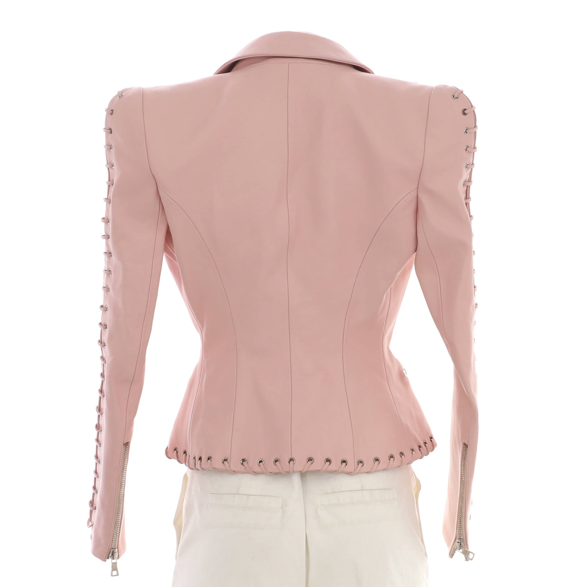 Women's Laced Single Breasted Two Pocket Jacket Lambskin