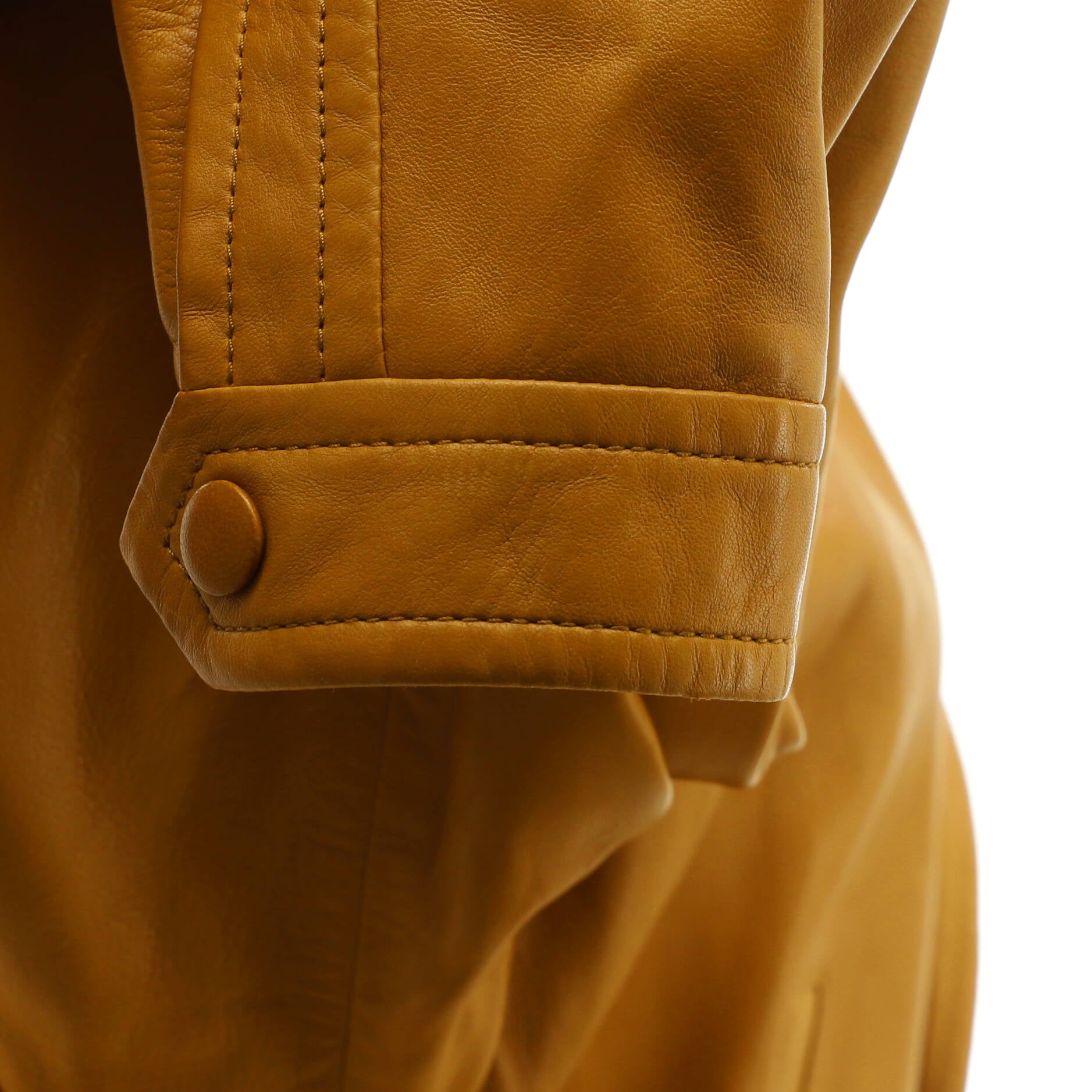 Women's Double Breasted Belted Jacket Leather