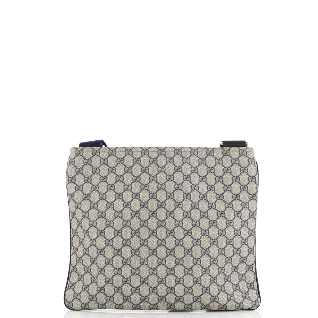 Zip Top Messenger Bag GG Coated Canvas Large