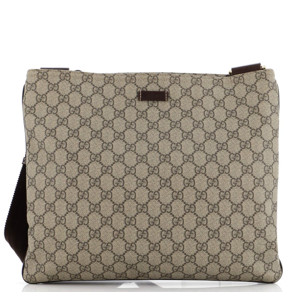 Zip Top Messenger Bag GG Coated Canvas Large
