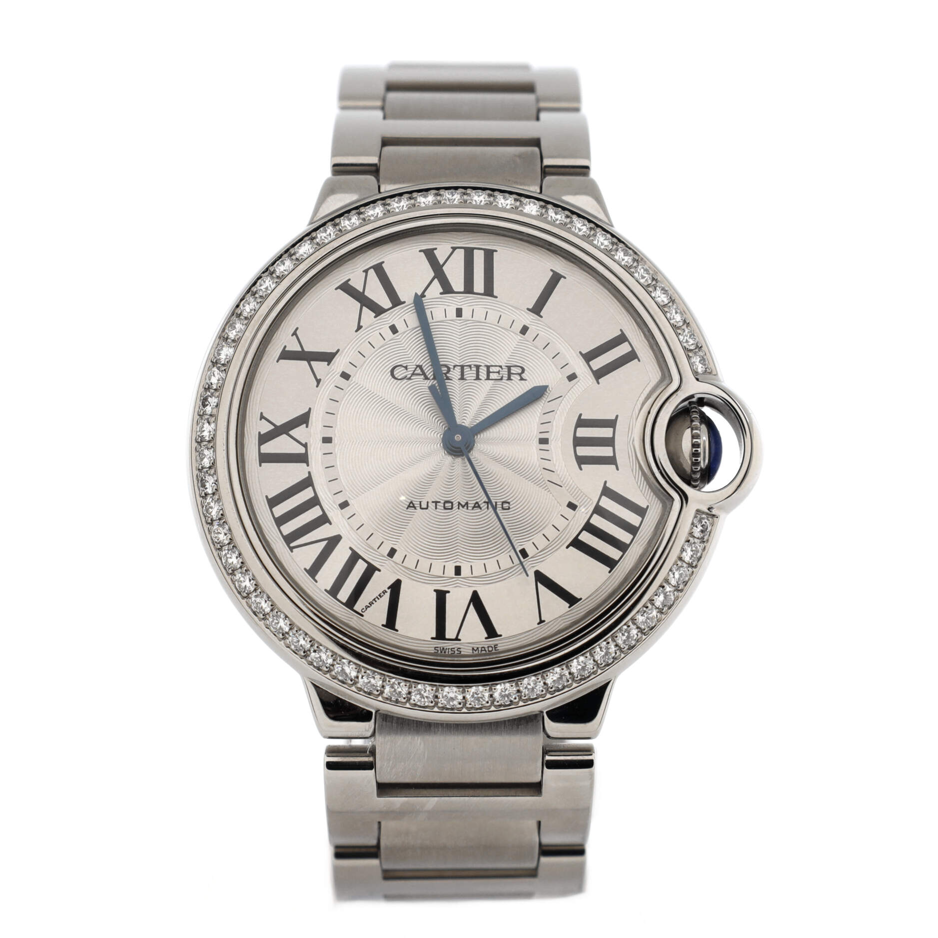 Ballon Bleu de Cartier Automatic Watch Stainless Steel with Diamond Bezel 36