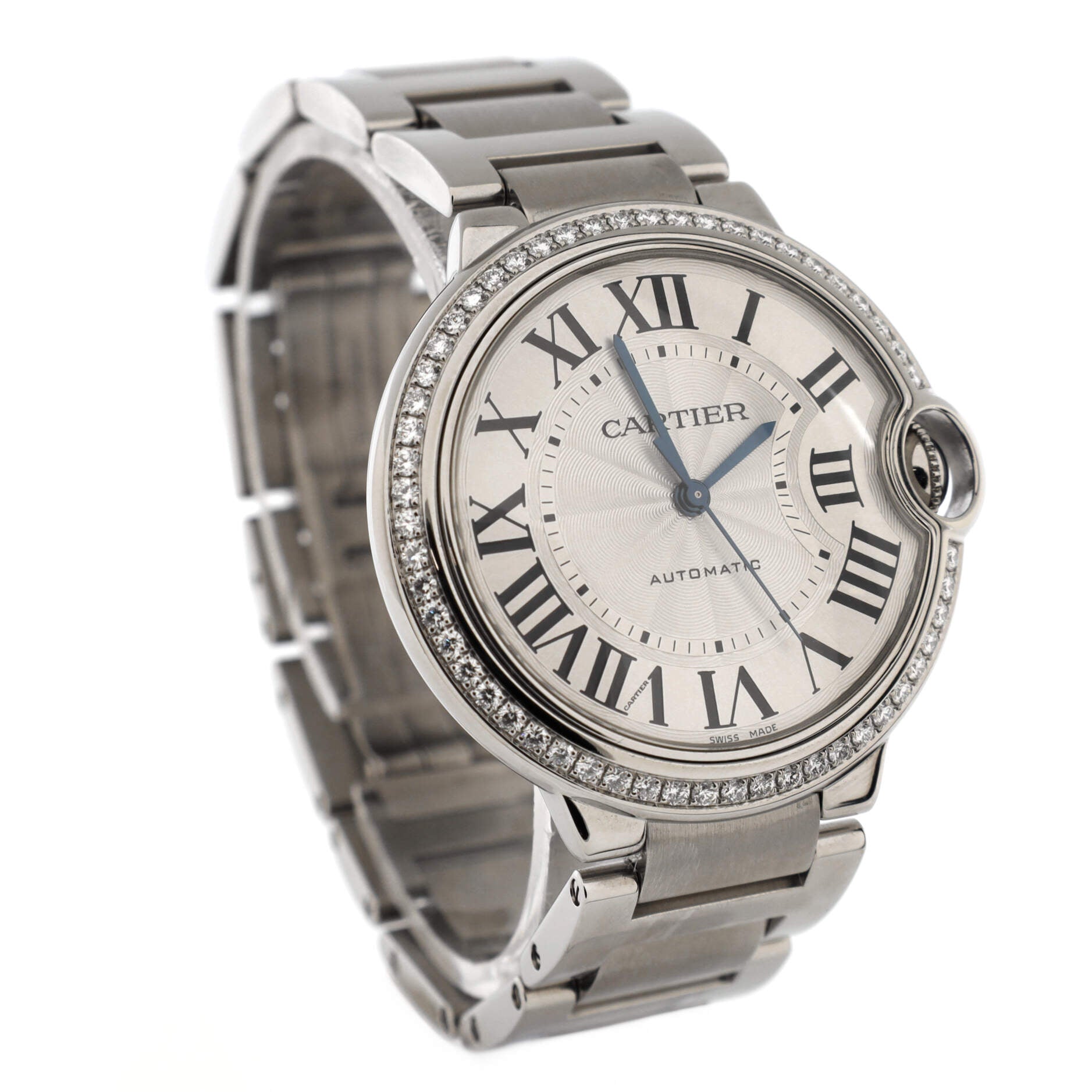 Ballon Bleu de Cartier Automatic Watch Stainless Steel with Diamond Bezel 36