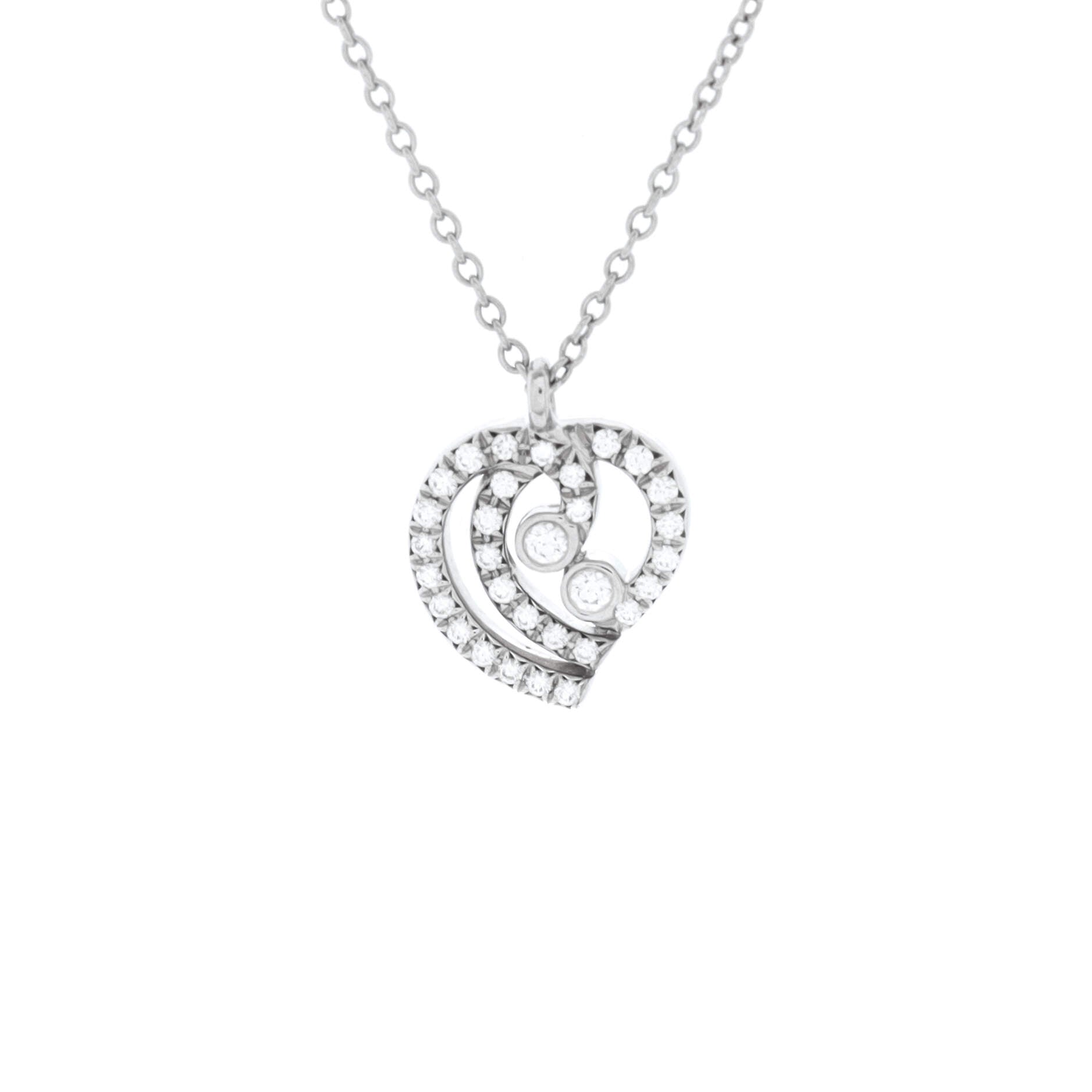 Enchant Heart Pendant Necklace Platinum with Diamonds