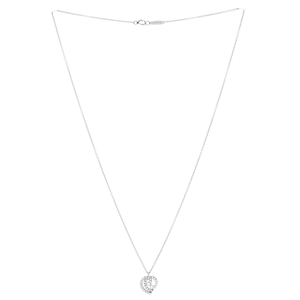Enchant Heart Pendant Necklace Platinum with Diamonds