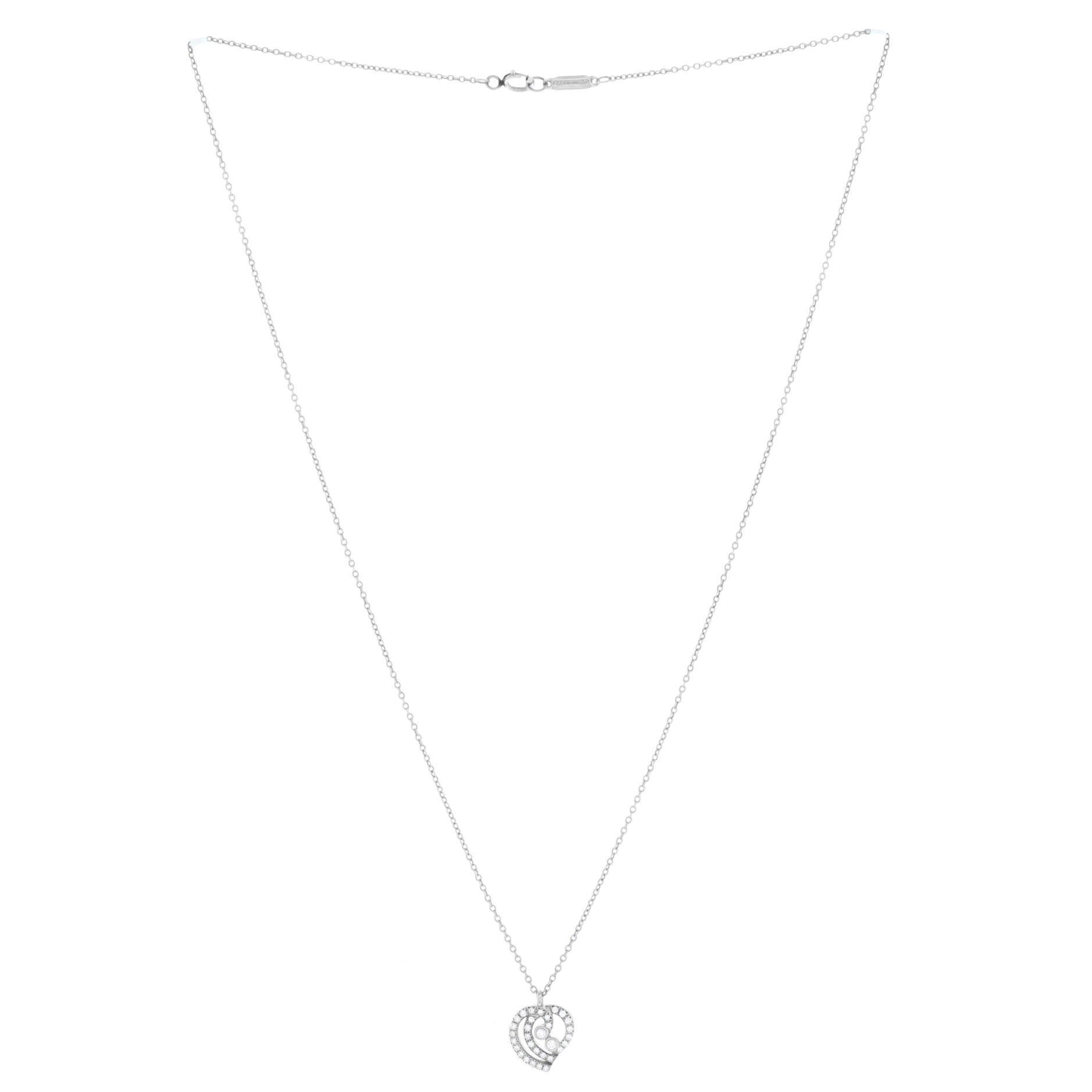 Enchant Heart Pendant Necklace Platinum with Diamonds