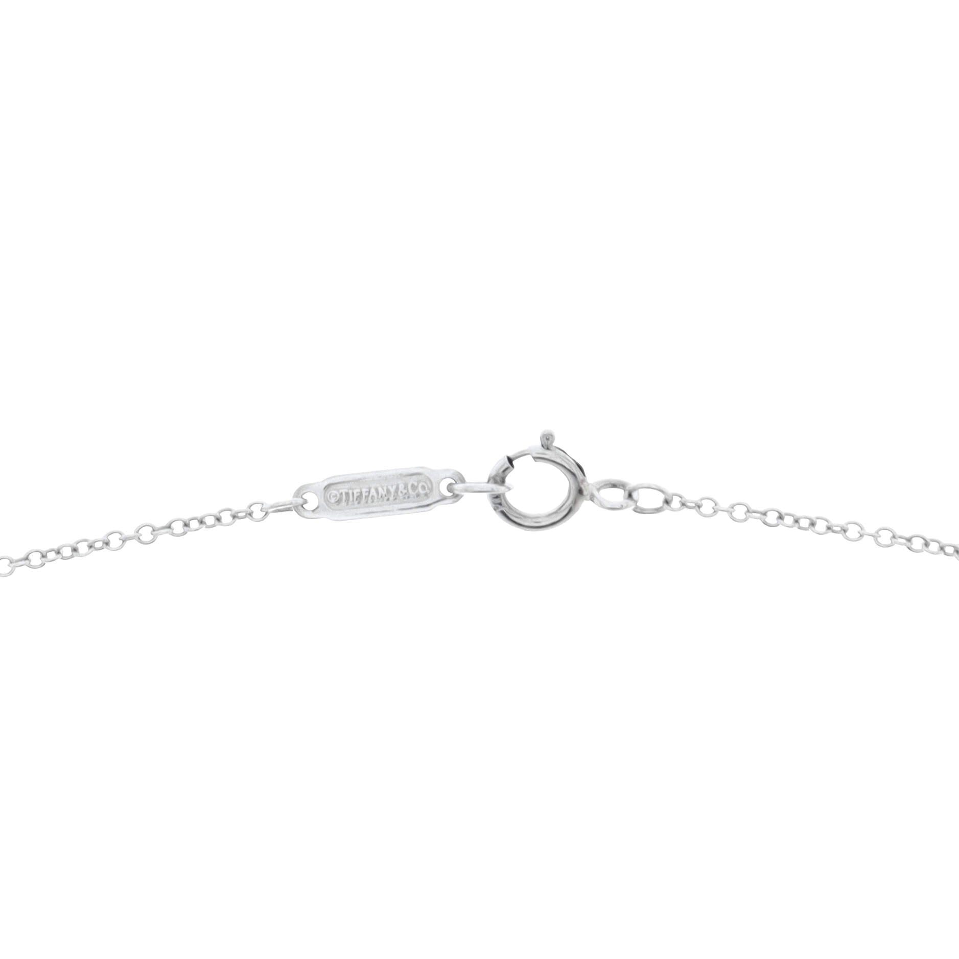 Open Circle Pendant Necklace Platinum with Diamonds Mini