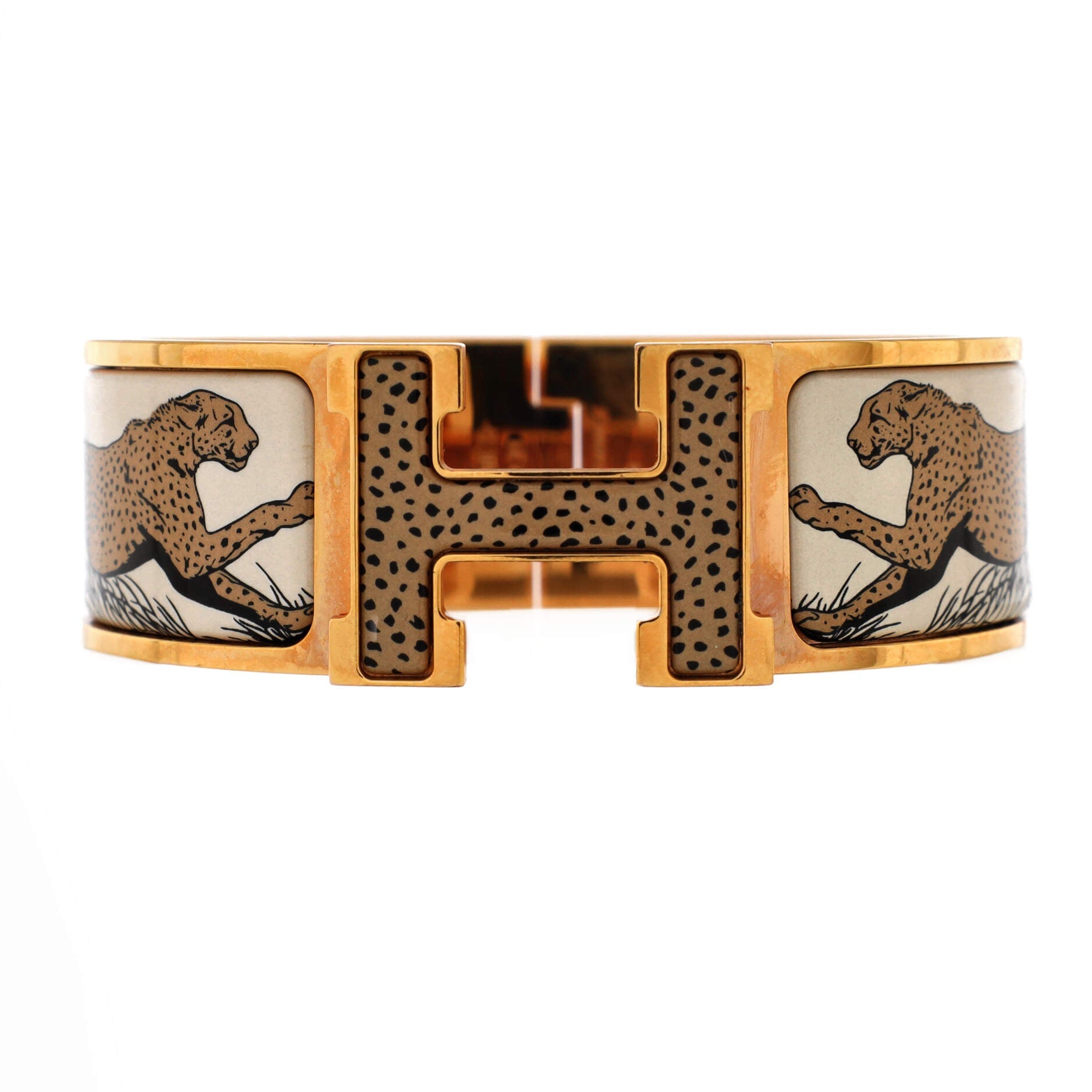 Clic Clac H Bracelet Printed Enamel Wide