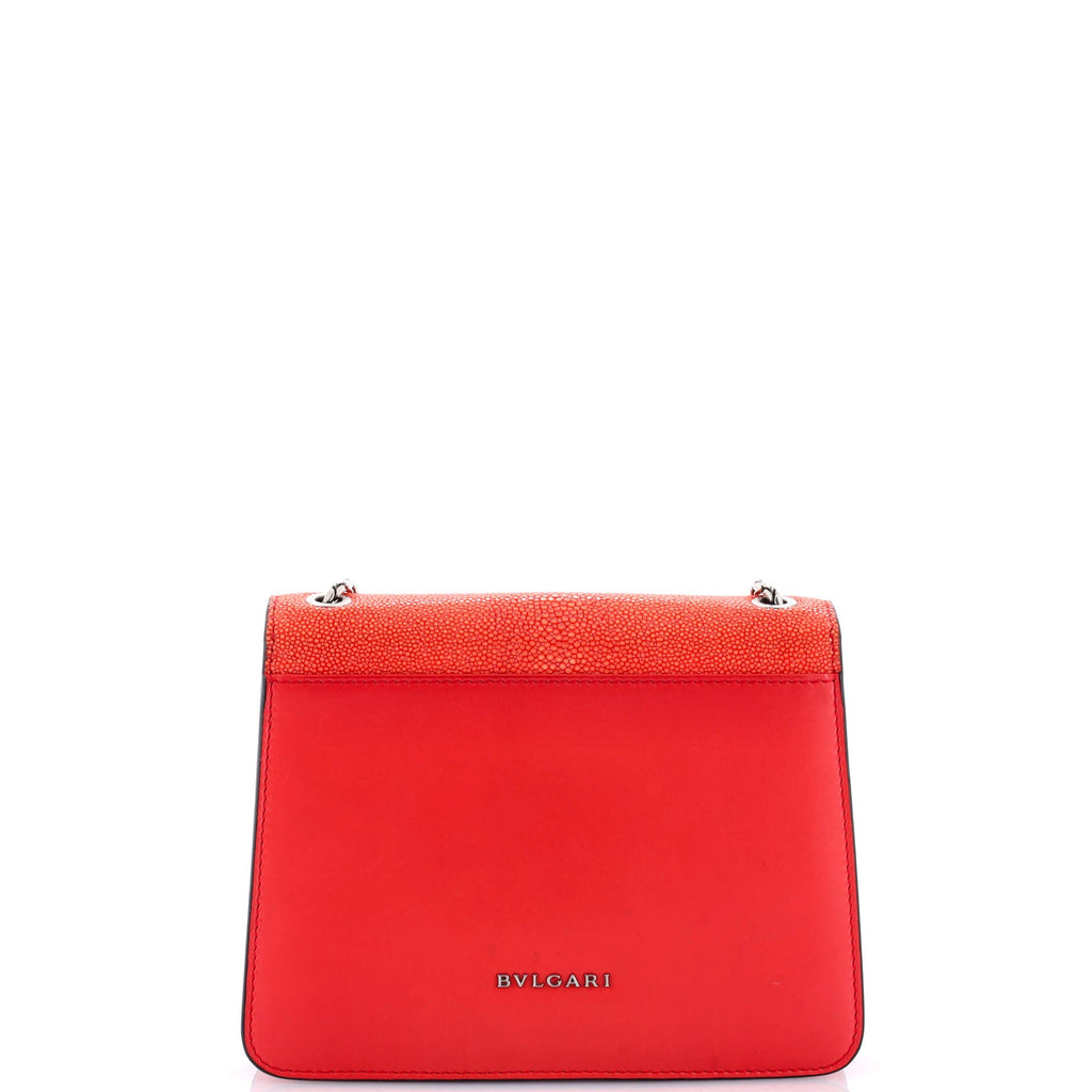 Serpenti Forever Square Shoulder Bag Leather and Stingray Small