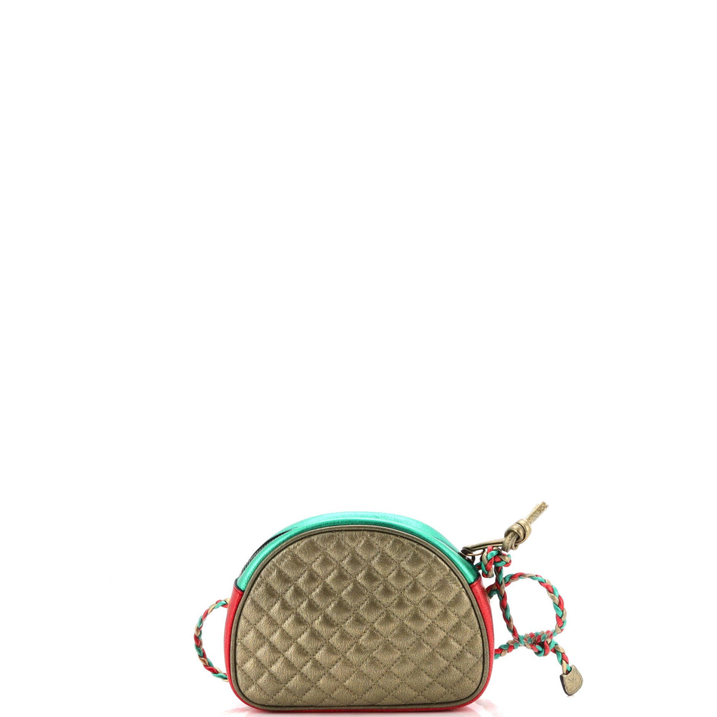 Trapuntata Camera Shoulder Bag Quilted Laminated Leather Mini