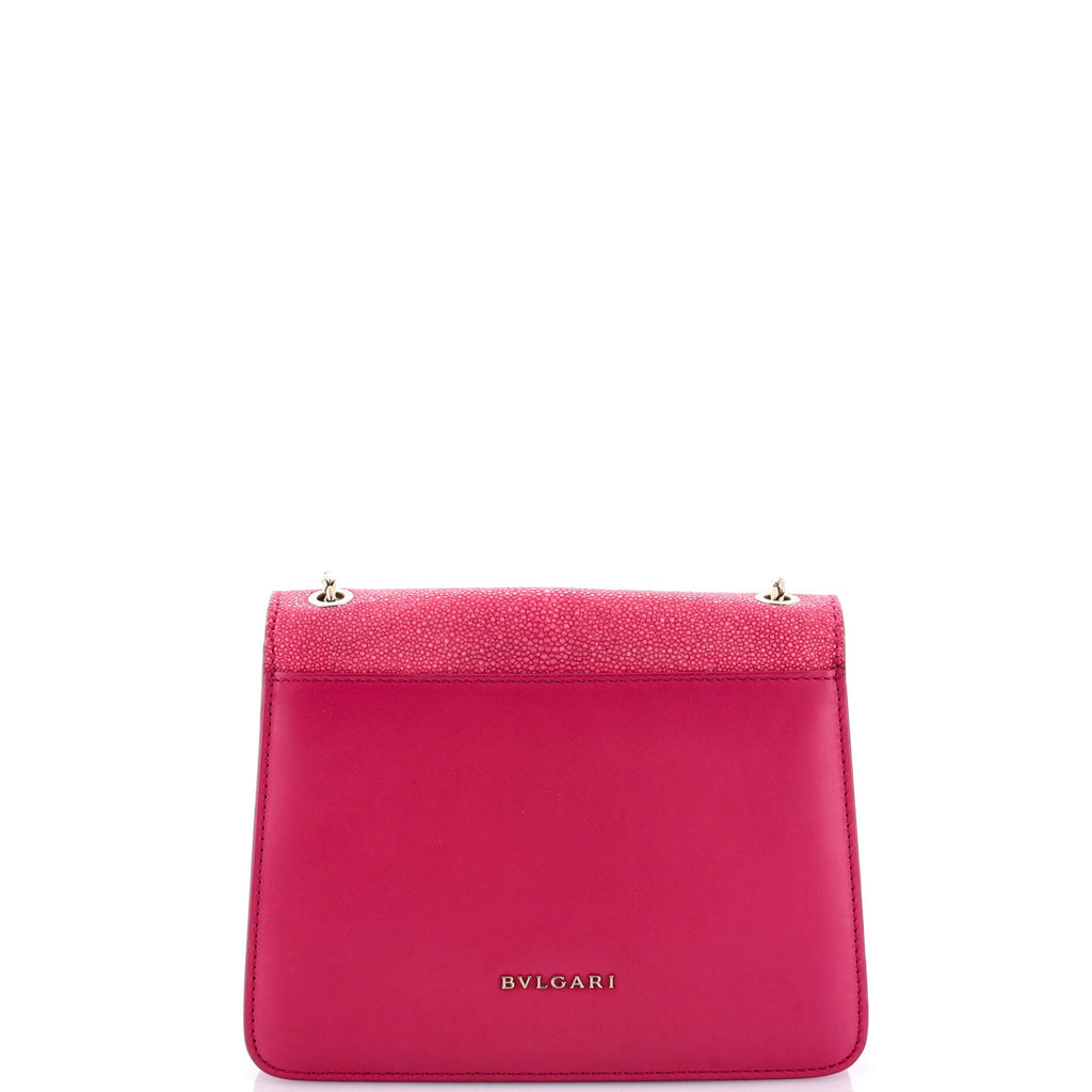 Serpenti Forever Square Shoulder Bag Leather and Stingray Small