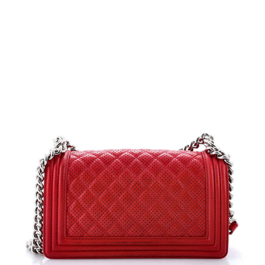 Boy Flap Bag Quilted Perforated Lambskin Old Medium