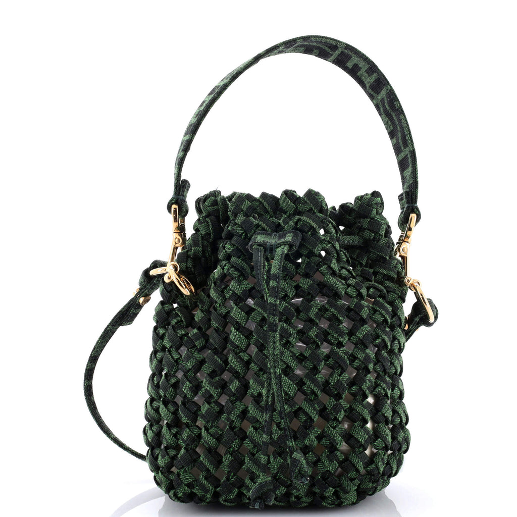Mon Tresor Bucket Bag Jacquard Interlace Fabric Mini