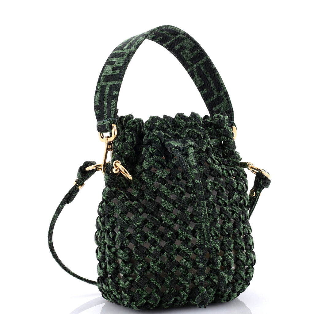 Mon Tresor Bucket Bag Jacquard Interlace Fabric Mini