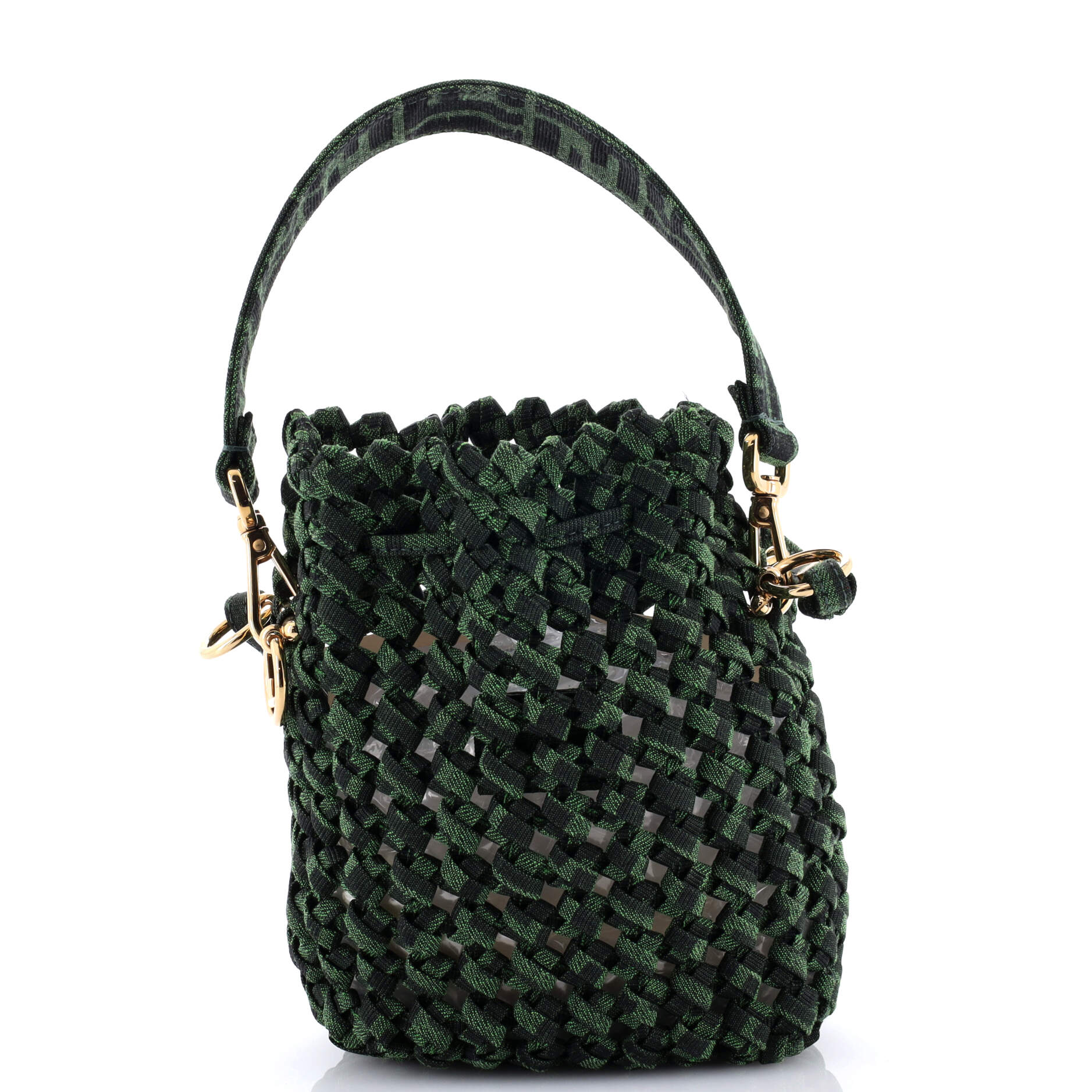 Mon Tresor Bucket Bag Jacquard Interlace Fabric Mini